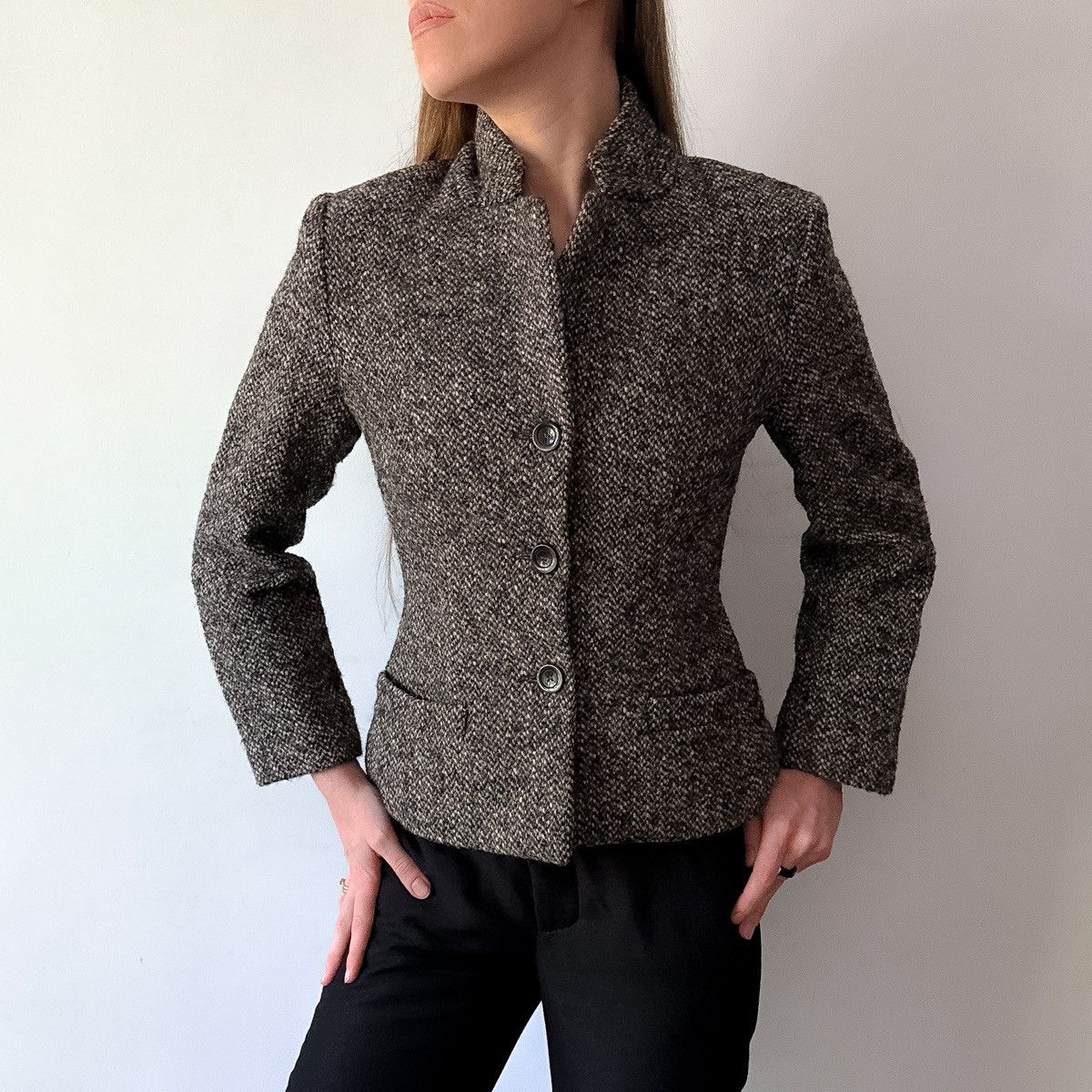 Jean Paul Gaultier Rare Jean Paul Gaultier Tweed fitted boucle wool blazer Y2K Size S / US 4 / IT 40 - 1 Thumbnail