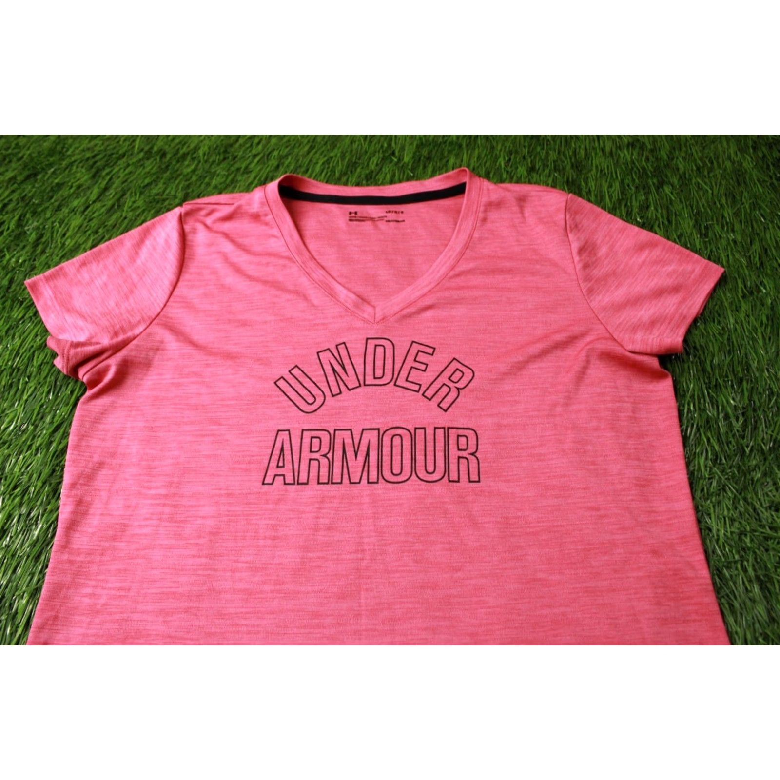 Under Armour Under Armour HEATGEAR WOMEN Shirt L Pink Compression Training T-Shirt Jersey Regular Size L Womens Active Sports Shirt Size L / US 10 / IT 46 - 2 Thumbnail