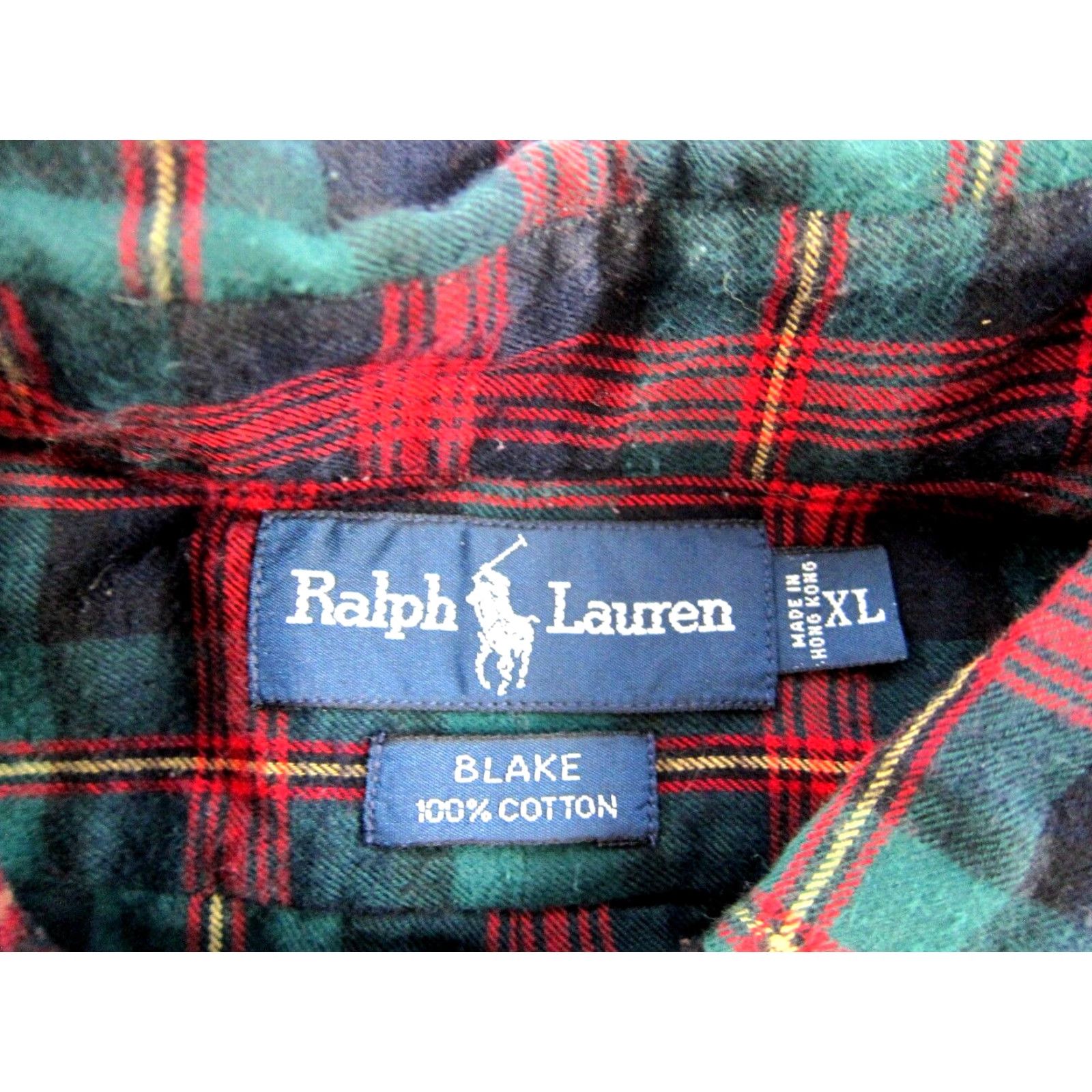 Ralph Lauren VINTAGE Ralph Lauren Blake Shirt Men XL Plaid 100% Cotton Long Sleeve Button-Down Button-Up Red Green 90s Mens Size US XL / EU 56 / 4 - 3 Thumbnail