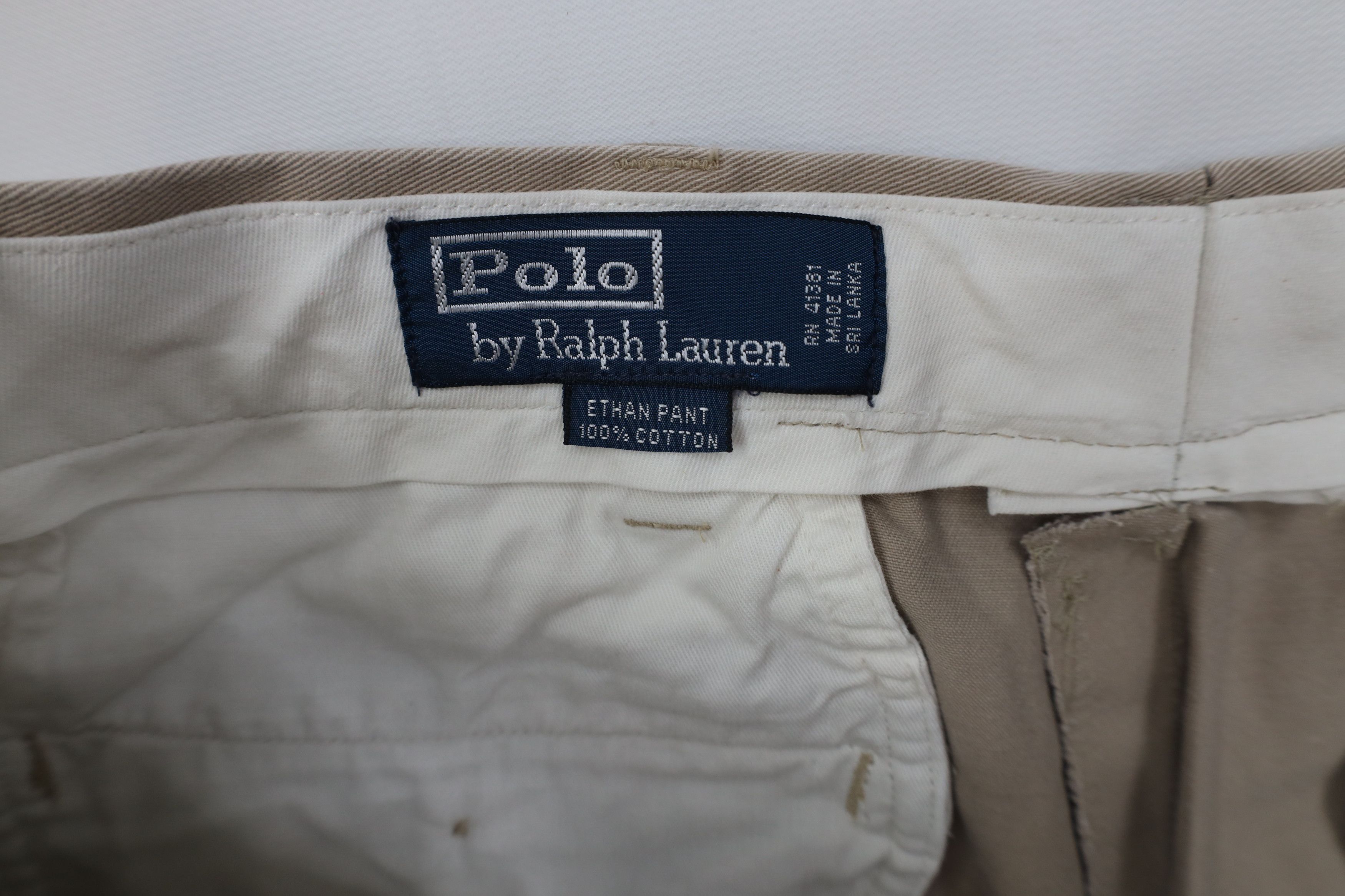 Ralph Lauren Vinage 90s Ralph Lauren Wide Leg Chino Pants Beige Cotton Size US 36 / EU 52 - 8 Thumbnail