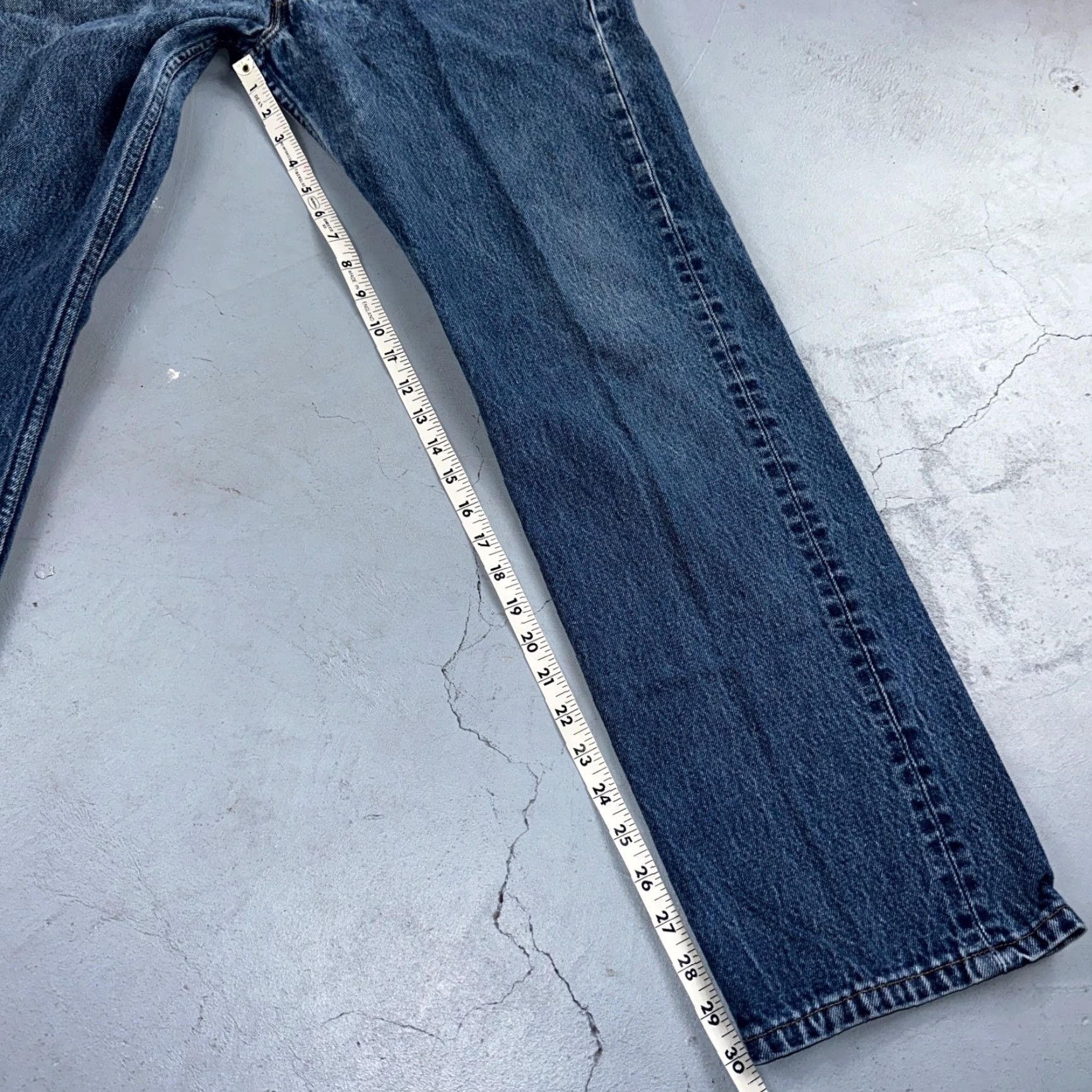 Levi's VINTAGE Levi's 501 Jeans | 35x34 | Light Blue Cotton Denim | USA 90s Straight Leg Mens Jeans Size US 35 - 5 Thumbnail