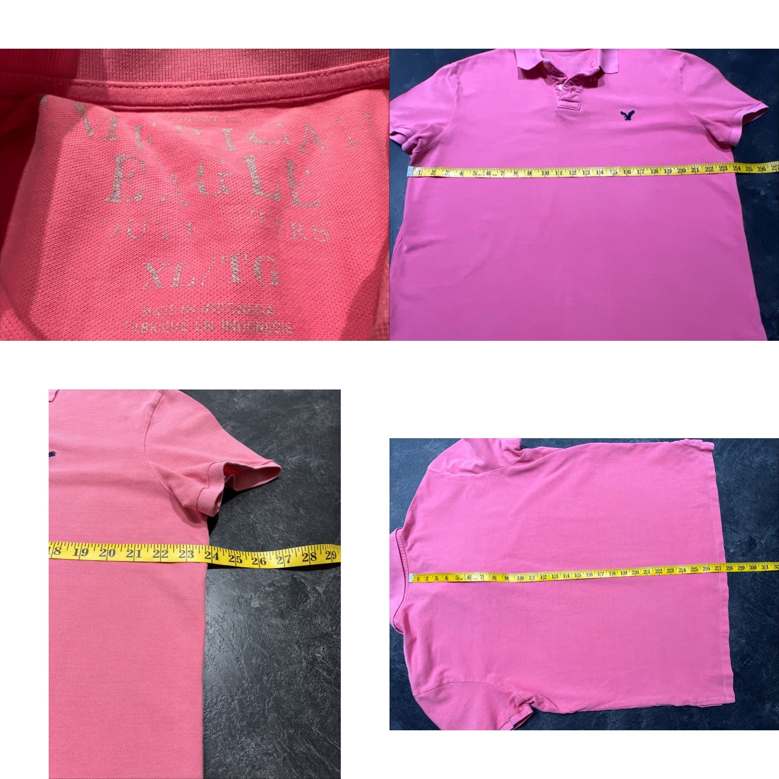 American Eagle Outfitters VINTAGE American Eagle Polo Shirt Pink Short Sleeve Athletic Fit XL Extra Large Size US XL / EU 56 / 4 - 8 Thumbnail