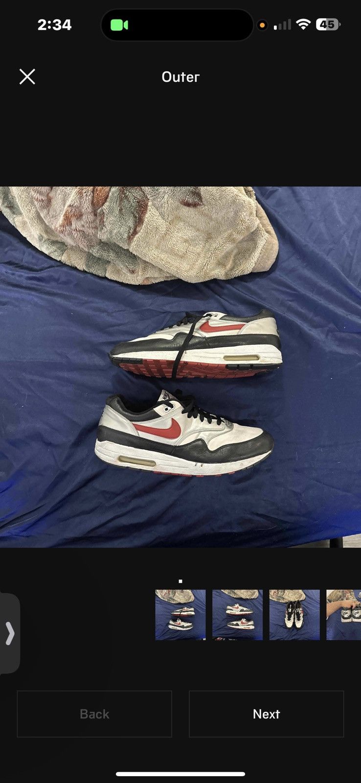 Nike Nike airmax 1 metallic silver Size US 13 / EU 46 - 2 Thumbnail