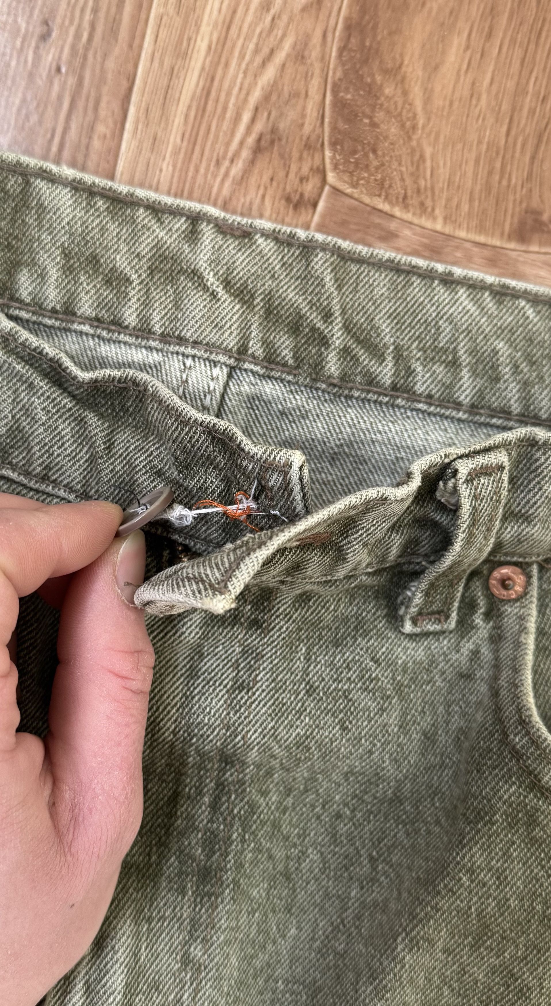 Levi's Vintage 90s Levis 550 Green Denim Jeans W34 L30 Size US 34 / EU 50 - 4 Thumbnail