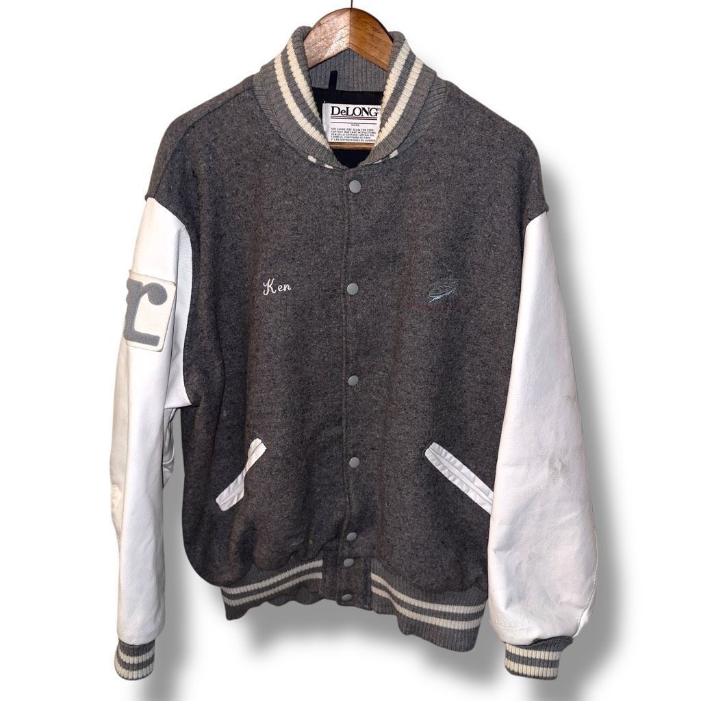 Delong DeLONG Leather & Wool Made in USA Varsity Jacket Sz XL Size US XL / EU 56 / 4 - 1 Thumbnail