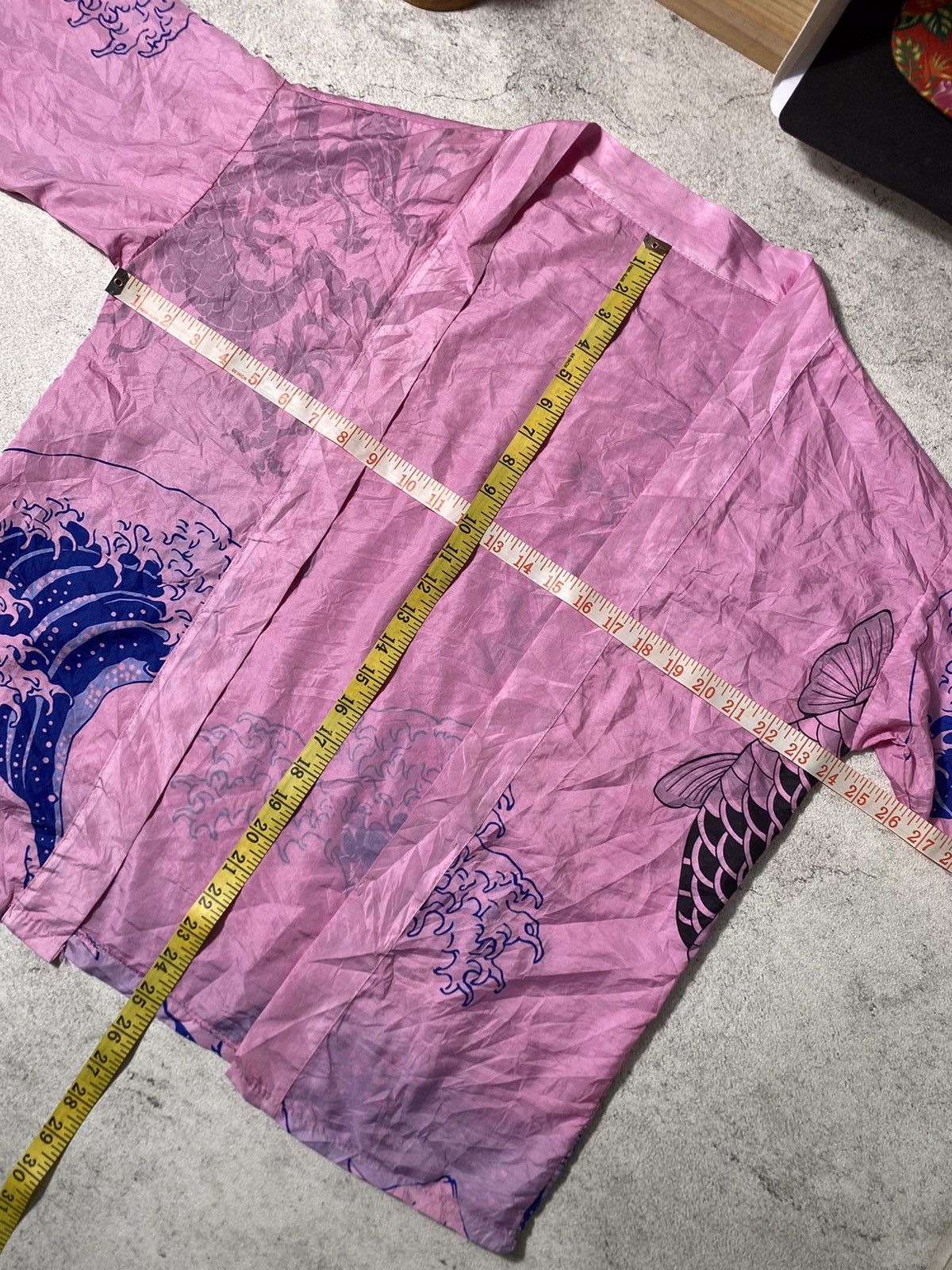 Komono RARE Jpn Brand Kimono Koi Fish VS Dragon Size ONE SIZE - 11 Thumbnail