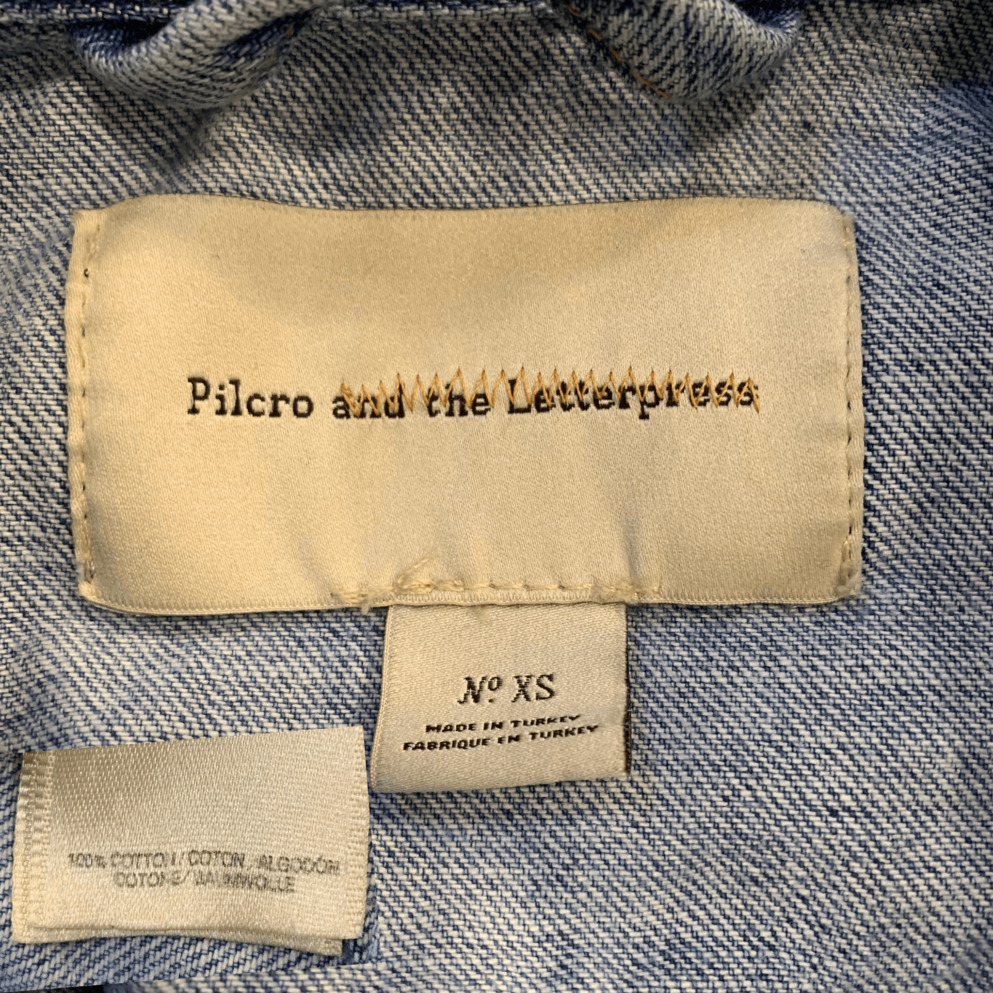 Anthropologie Pilcro and the Letterpress Lightly Distressed Denim Jacket Size XS / US 0-2 / IT 36-38 - 3 Thumbnail