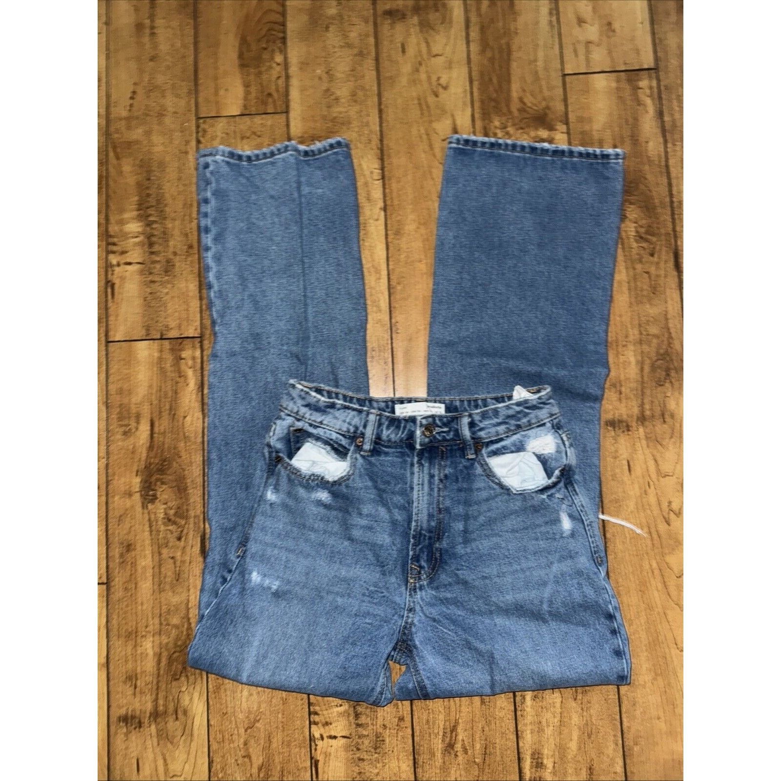 Vintage Stradivarius Denim Jeans Flare USA 6 Blue 27x33 Size 28" / US 6 / IT 42 - 3 Thumbnail