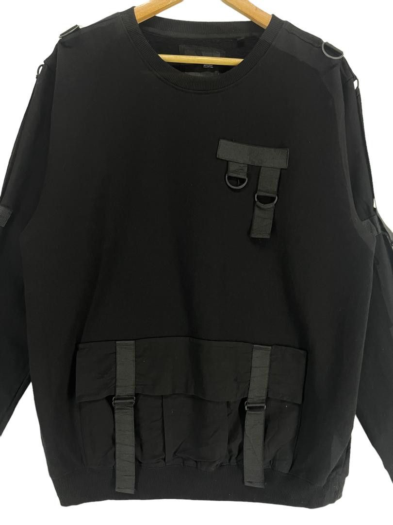 Bershka Bershka Black Utility Strap Sweatshirt Techwear Inspired Size US M / EU 48-50 / 2 - 6 Thumbnail
