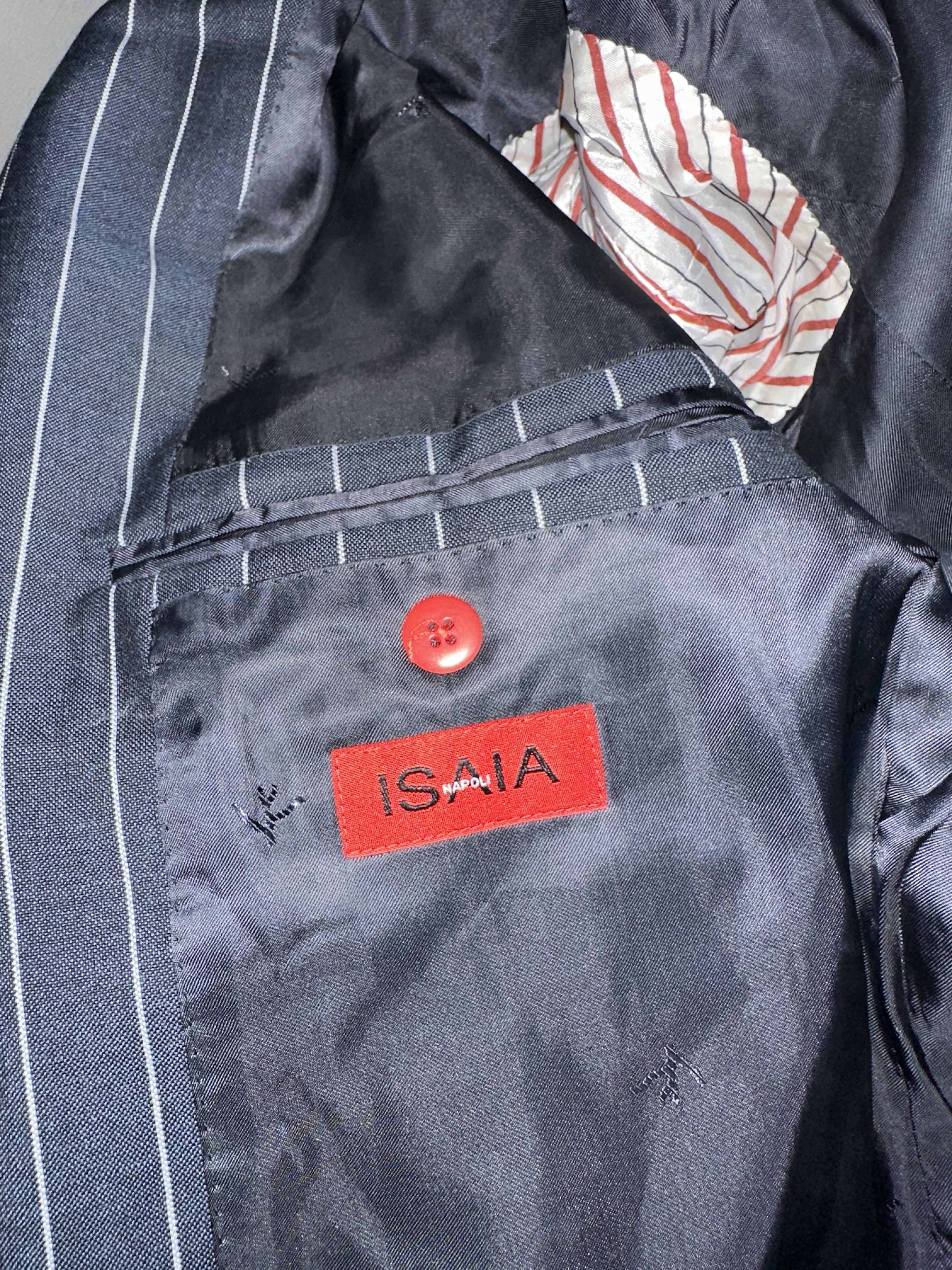 Isaia Isaia Napoli Royal Blazer Suit Formal Striped Jacket Size 52 Size 52R - 18 Thumbnail
