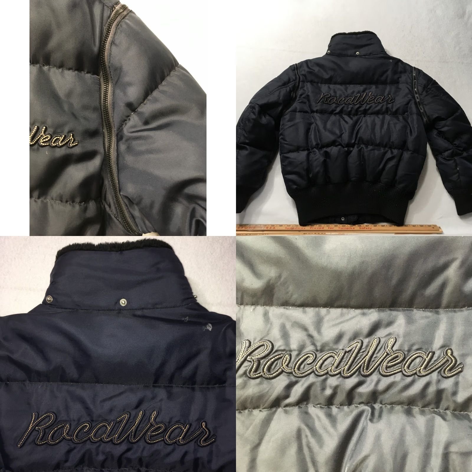 Rocawear Rocawear DARK NAVY Convertible Quilted Puffer Jacket Y2K Women's DUCK DOWN Jacket Quilted Puffer Size L / US 10 / IT 46 - 9 Thumbnail