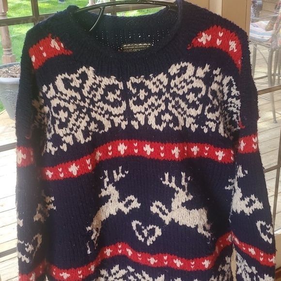 Vintage Reywear Handmade in Ecuador 100% Wool Graphic Thick Sz. XL S Size US XL / EU 56 / 4 - 2 Thumbnail
