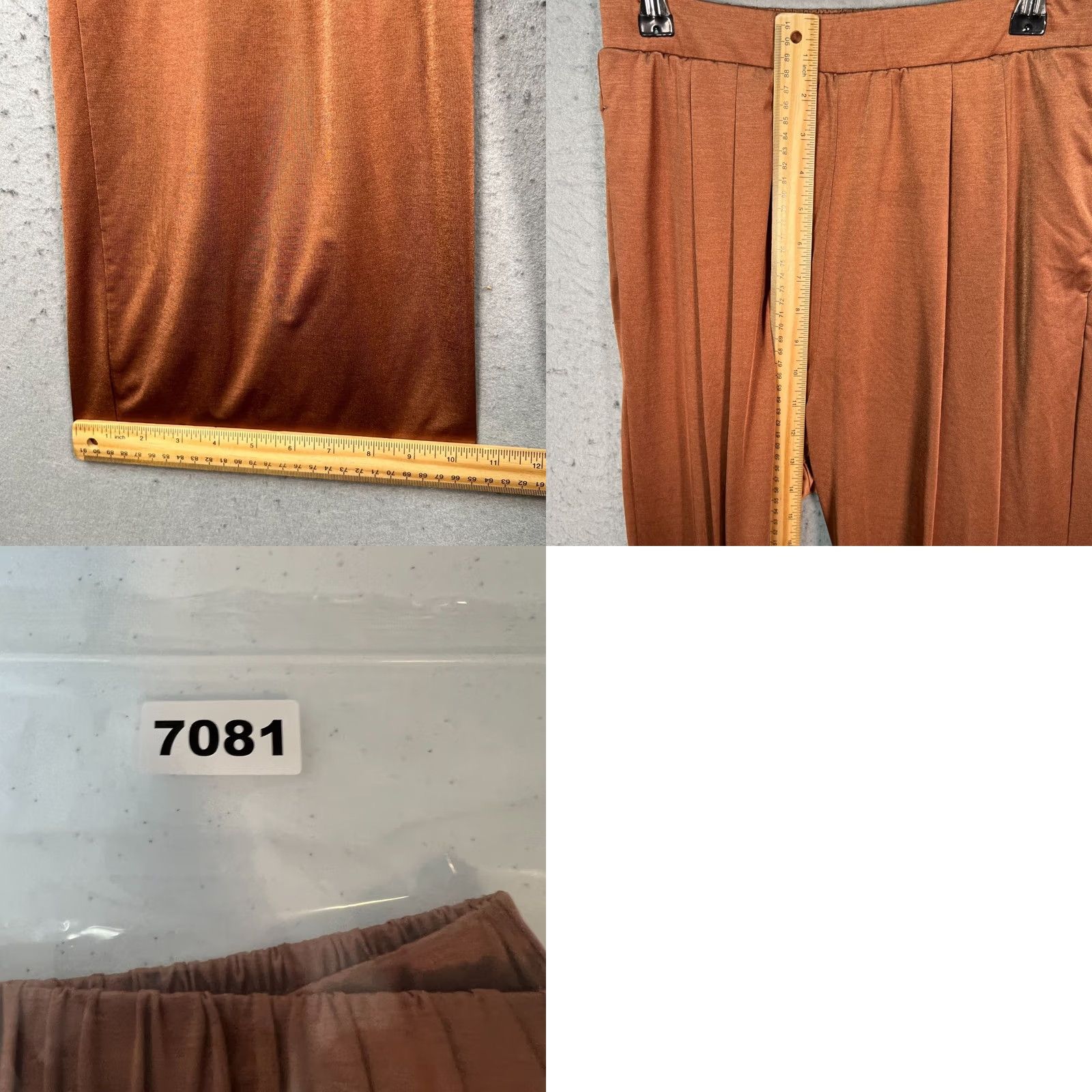 Uniqlo Uniqlo Womens Large Wide-Leg Pleated Pants Brown Polyester Blend - Casual All Season Womens Pants Size 36" / US 14 / IT 50 - 8 Thumbnail