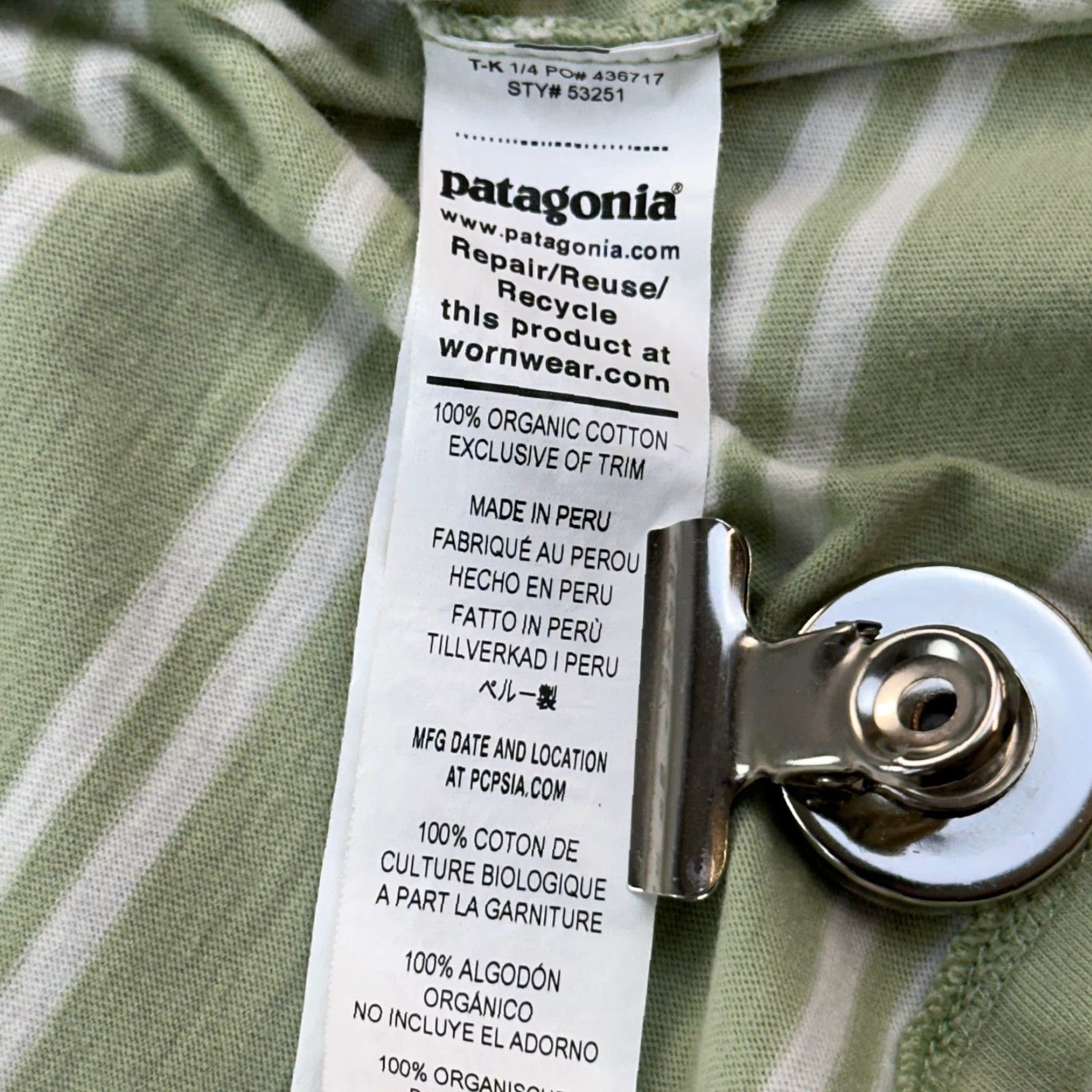Patagonia Patagonia Daily Polo Shirt Mens XL Green Striped Organic Cotton Hiking Casual Polo Shirt Mens XL Green Striped Organic Cotton Hiking Casual Size US XL / EU 56 / 4 - 4 Thumbnail