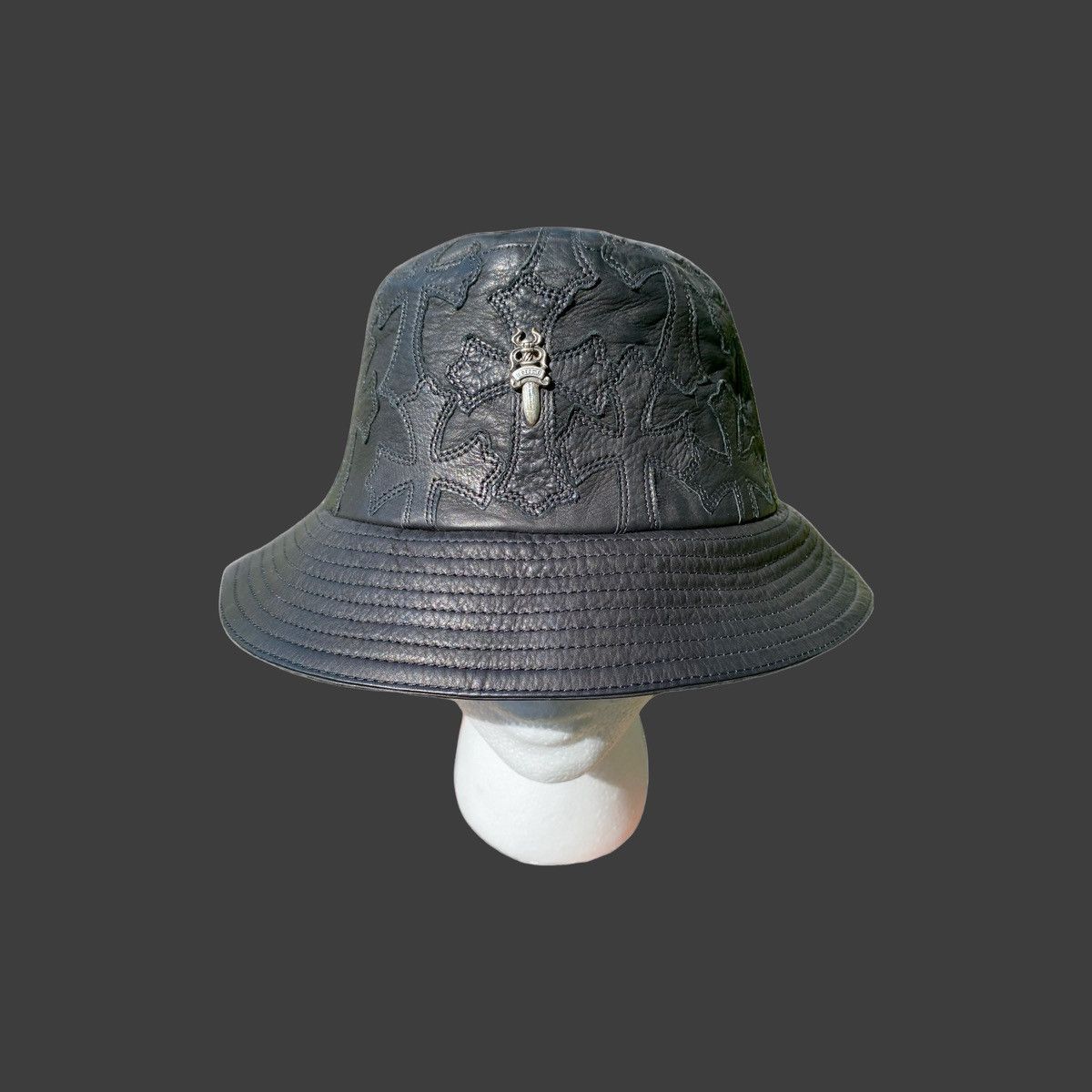 Chrome Hearts Chrome Hearts Leather Cemetery Patch Dagger Bucket Hat Small Size ONE SIZE - 5 Thumbnail