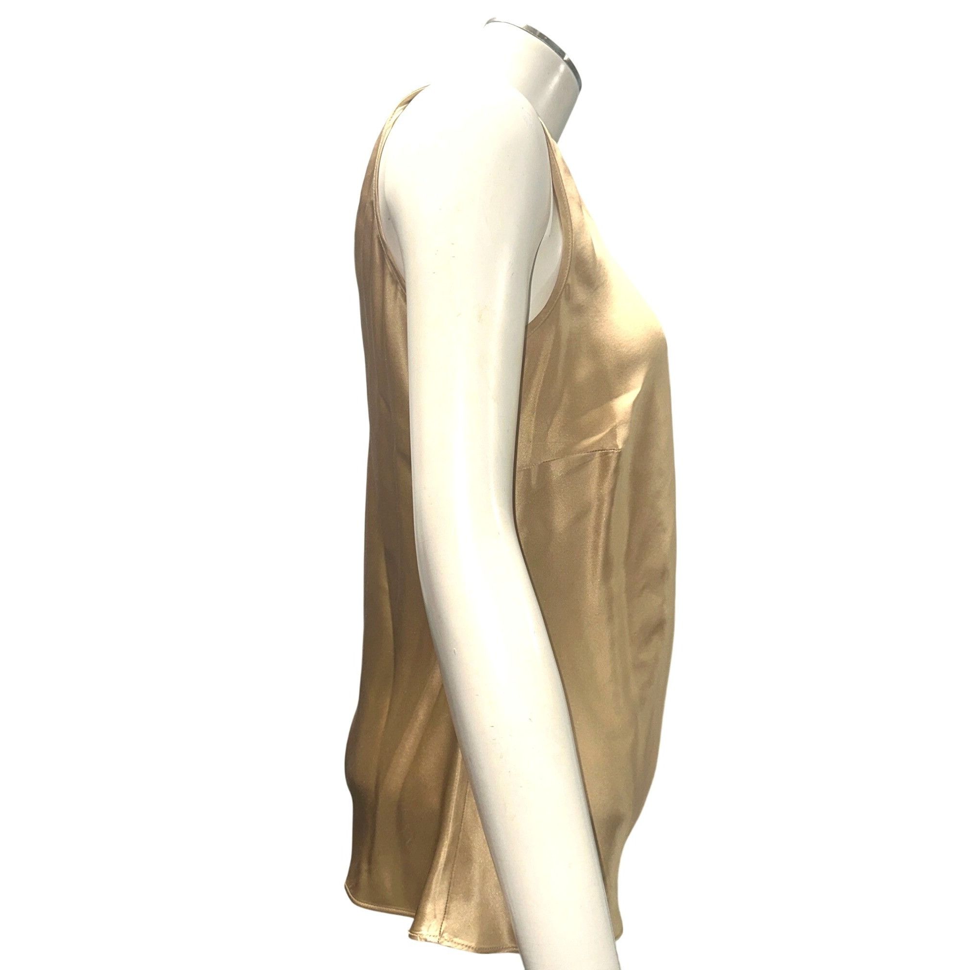 Other Transitions Silk S Gold Satin Shine Sleeveless Tank Top Scoo Size S / US 4 / IT 40 - 8 Thumbnail