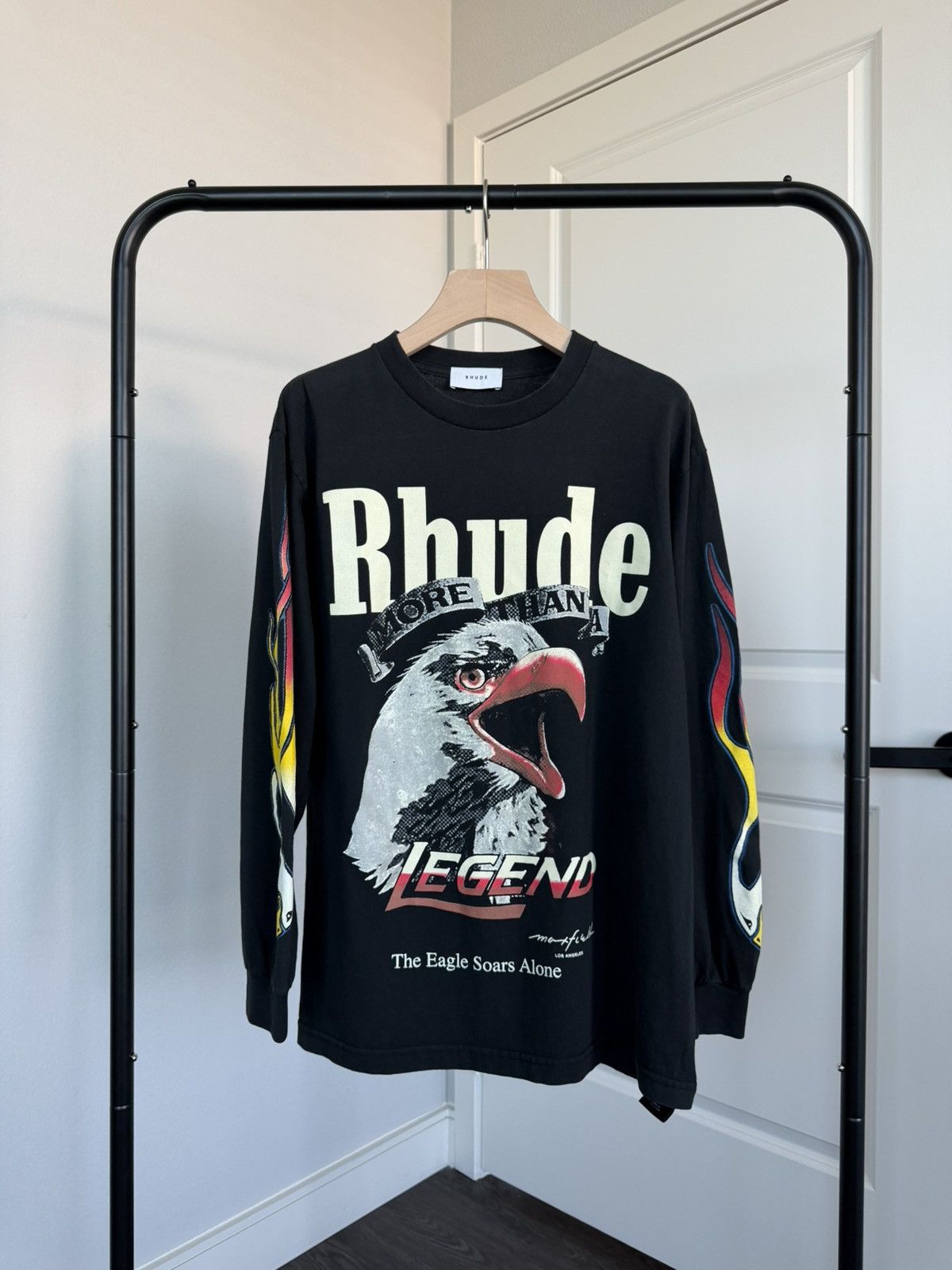 Rhude RHUDE EAGLE PRINT LONG SLEEVE OVERSIZED T-SHIRT | Grailed
