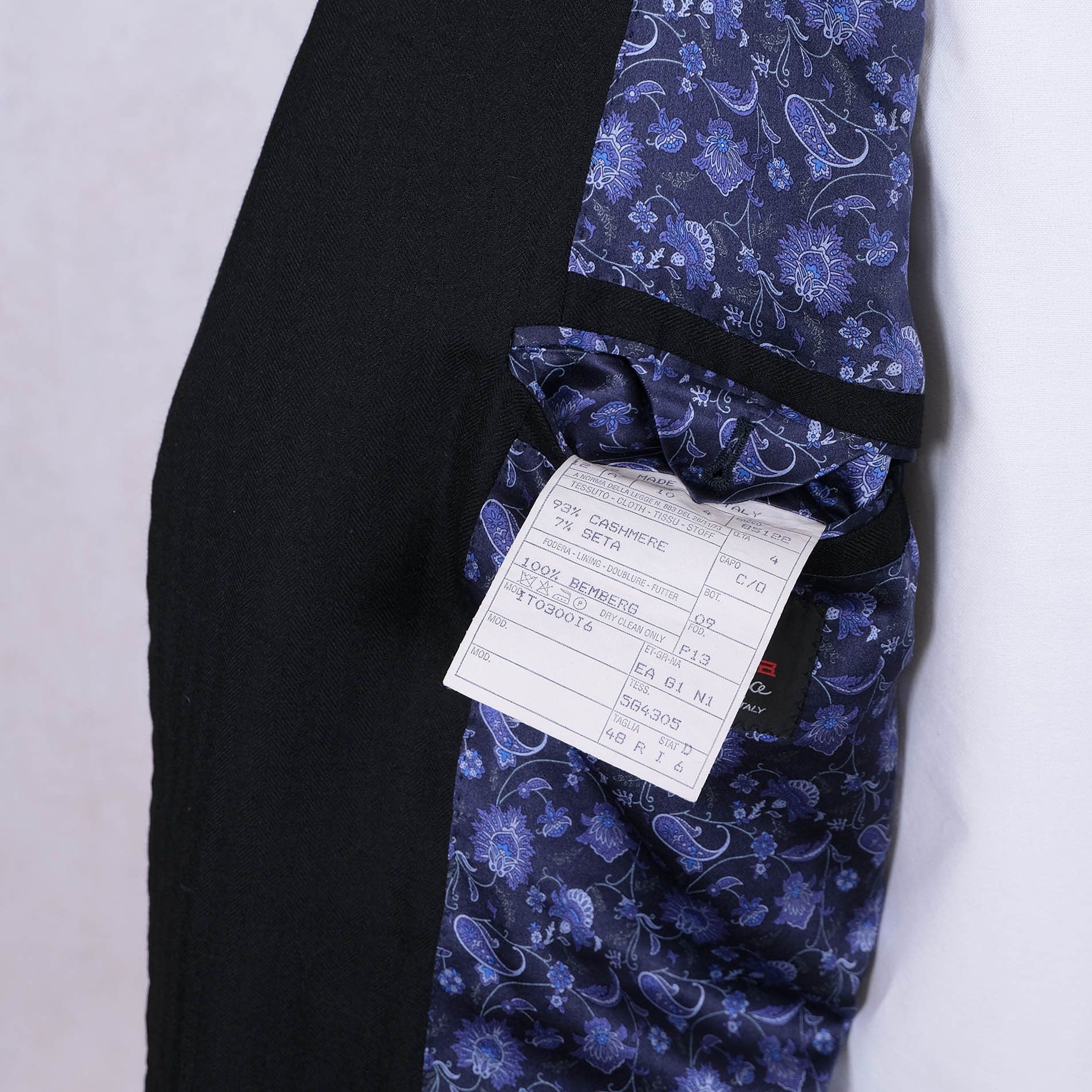 Handmade d'Avenza, black handmade cashmere jacket, size 48UK Size 48R - 5 Thumbnail