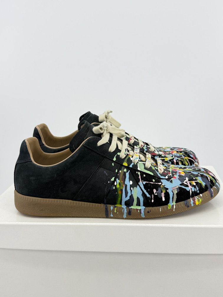 Maison Margiela GAT Low Black Suede Paint Splatter Size US 8 / EU 41 - 1 Thumbnail