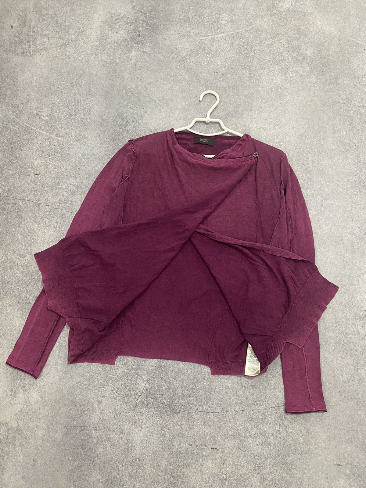 Diesel Vintage Diesel Purple Top Long Sleeve Blouse Asymmetric Size M / US 6-8 / IT 42-44 - 2 Thumbnail