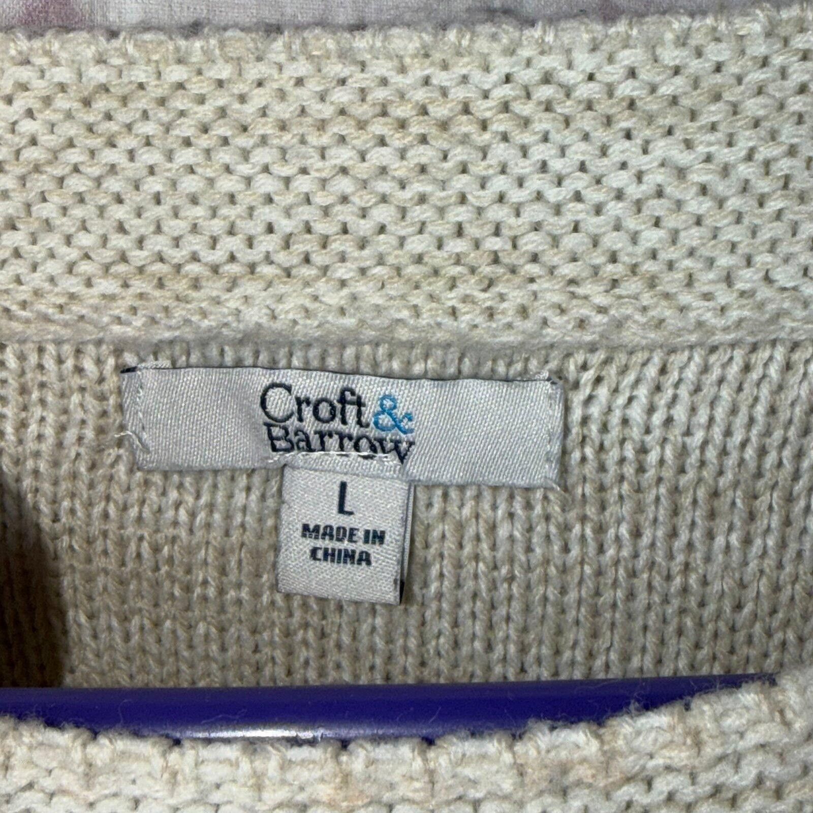 Croft & Barrow Croft & Barrow Cream Cable Knit Sweater Size Large Size L / US 10 / IT 46 - 5 Thumbnail