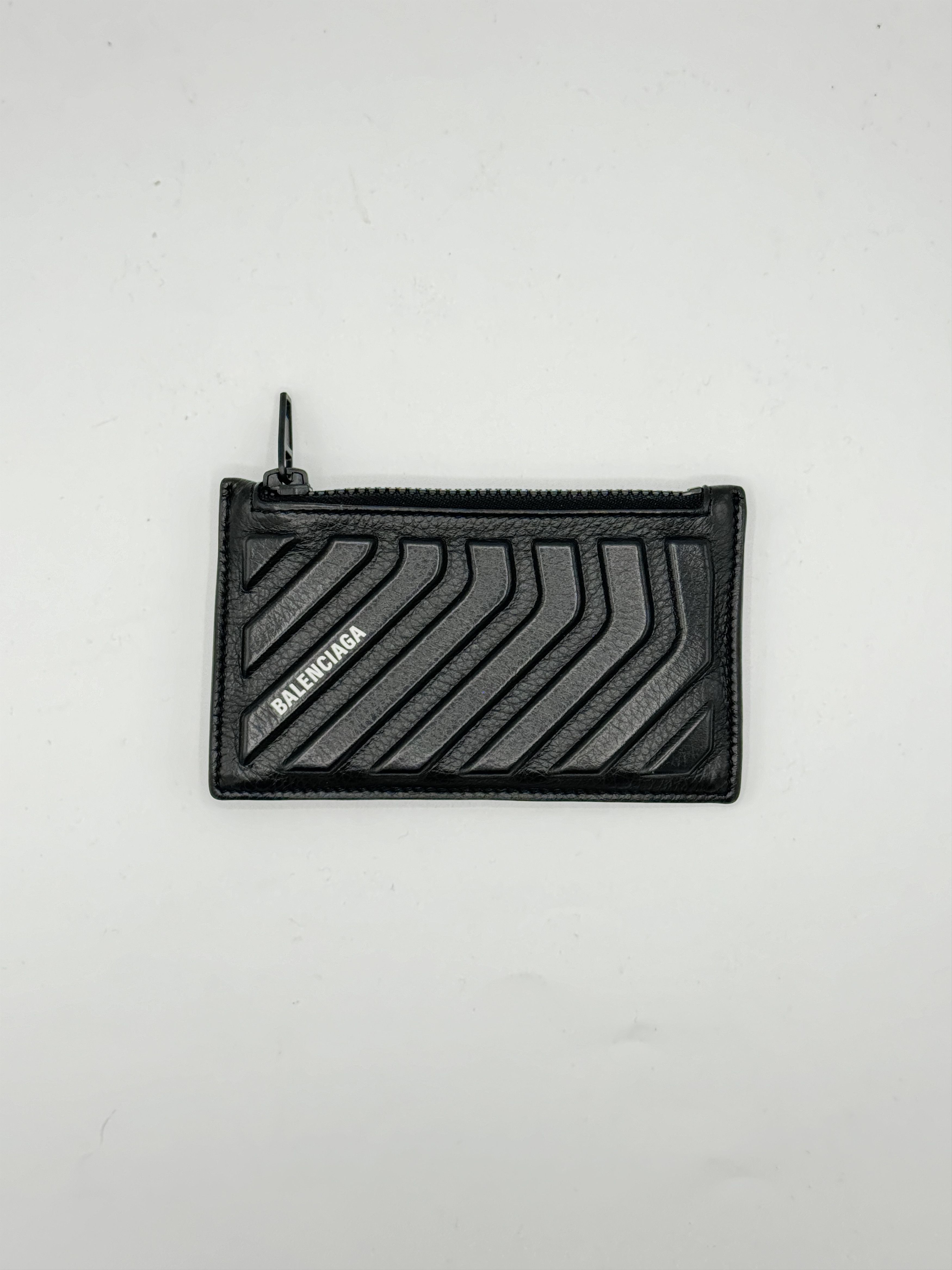 image of Balenciaga Car Long Coin And Card Holder Black, Men's