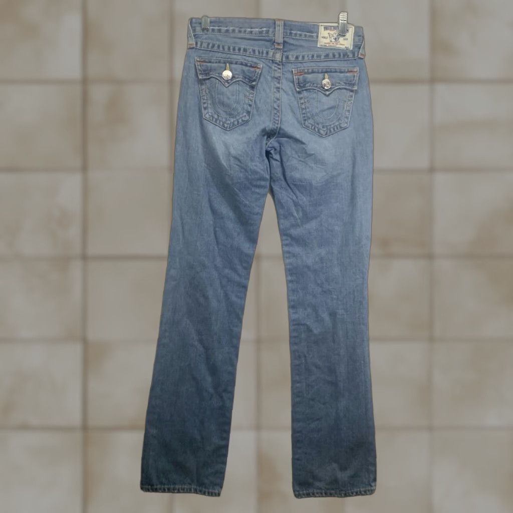 True Religion VINTAGE True Religion Jeans Women's 14 Light Blue Denim Straight Leg Flap Pockets 29x31 90s Womens Size 36" / US 14 / IT 50 - 1 Thumbnail