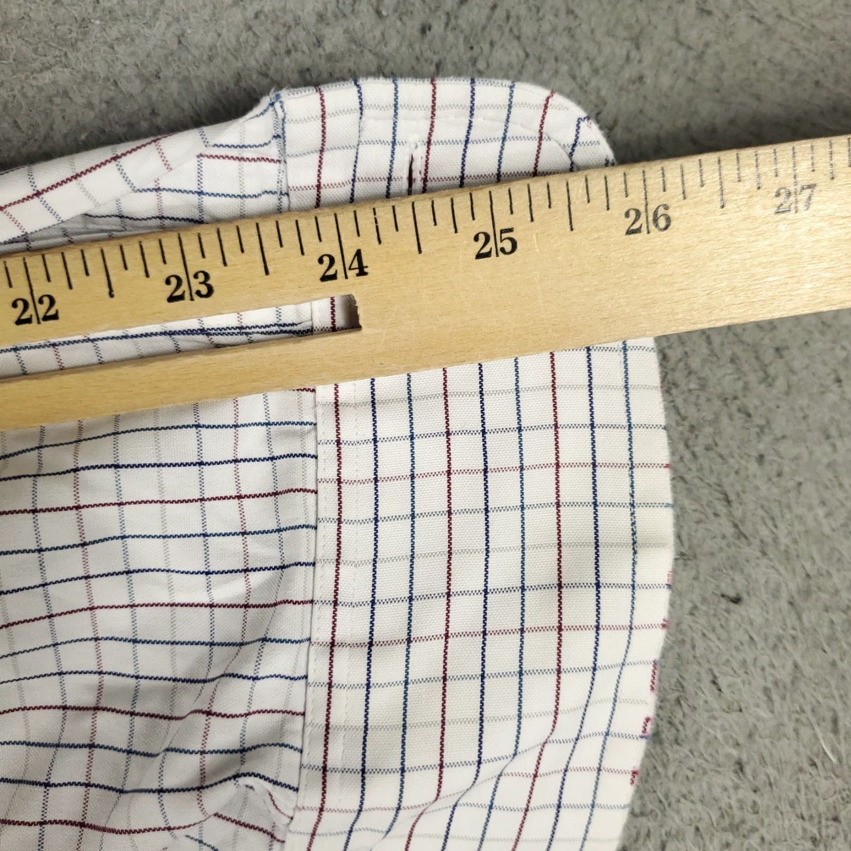 Brooks Brothers Brooks Brothers Shirt Mens 17.5 White Blue Check Dress Button Up Long Sleeve Size 46R - 7 Thumbnail