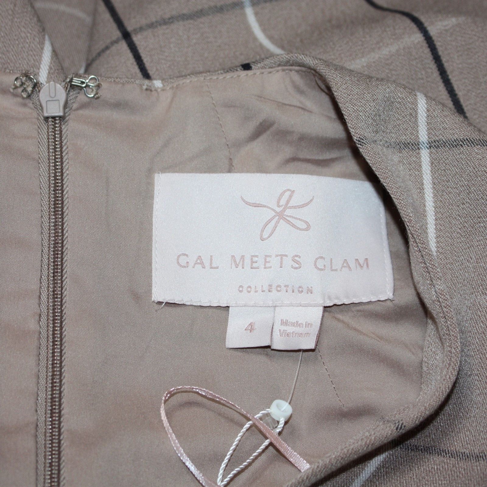 Other Gal Meets Glam Eva Windowpane Check Faux Wrap Dress size 4 Size S / US 4 / IT 40 - 11 Thumbnail