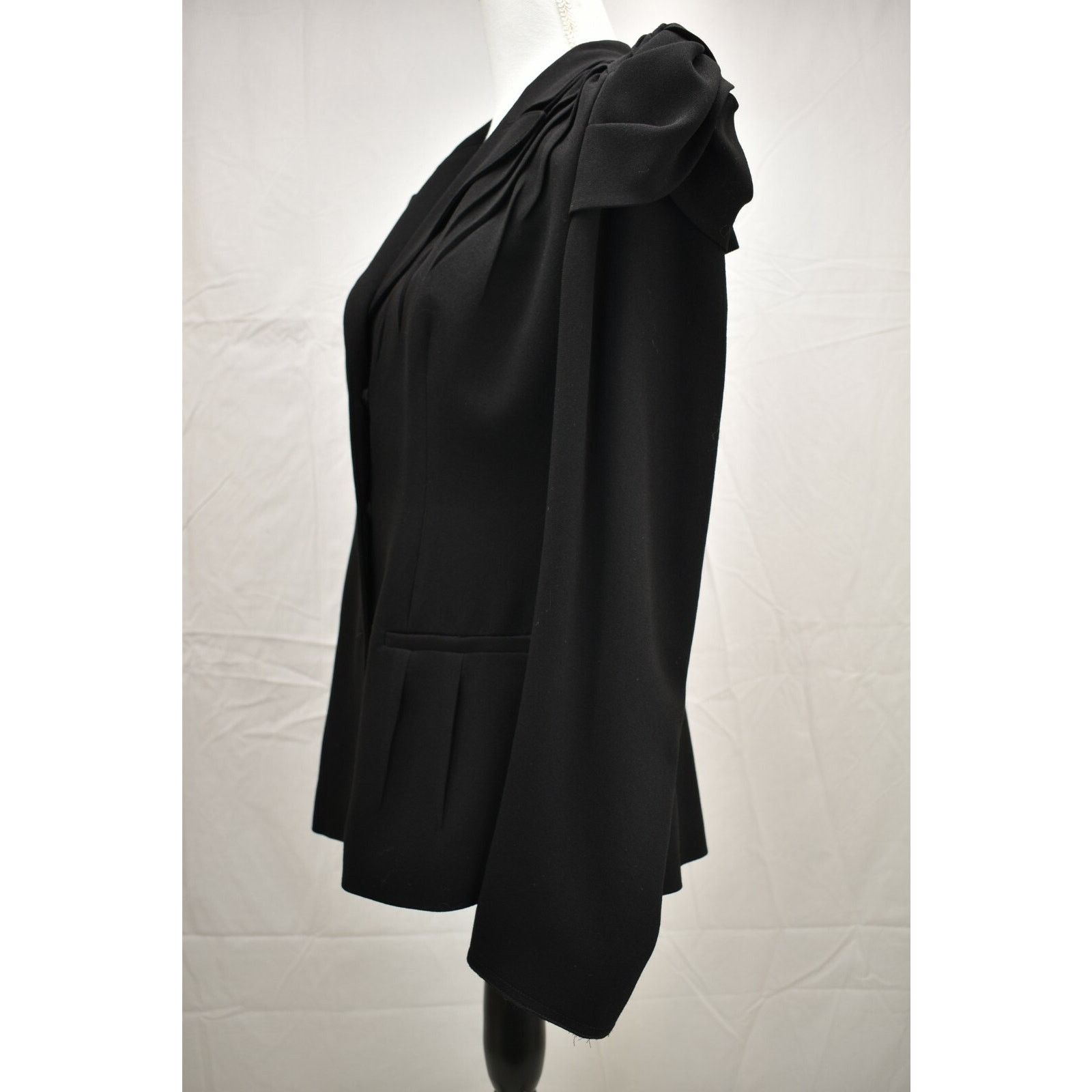 Prada PRADA P5585 BLACK ACETATE LONG SLEEVE TOP JACKET 46 ITALY Size L / US 10 / IT 46 - 3 Thumbnail