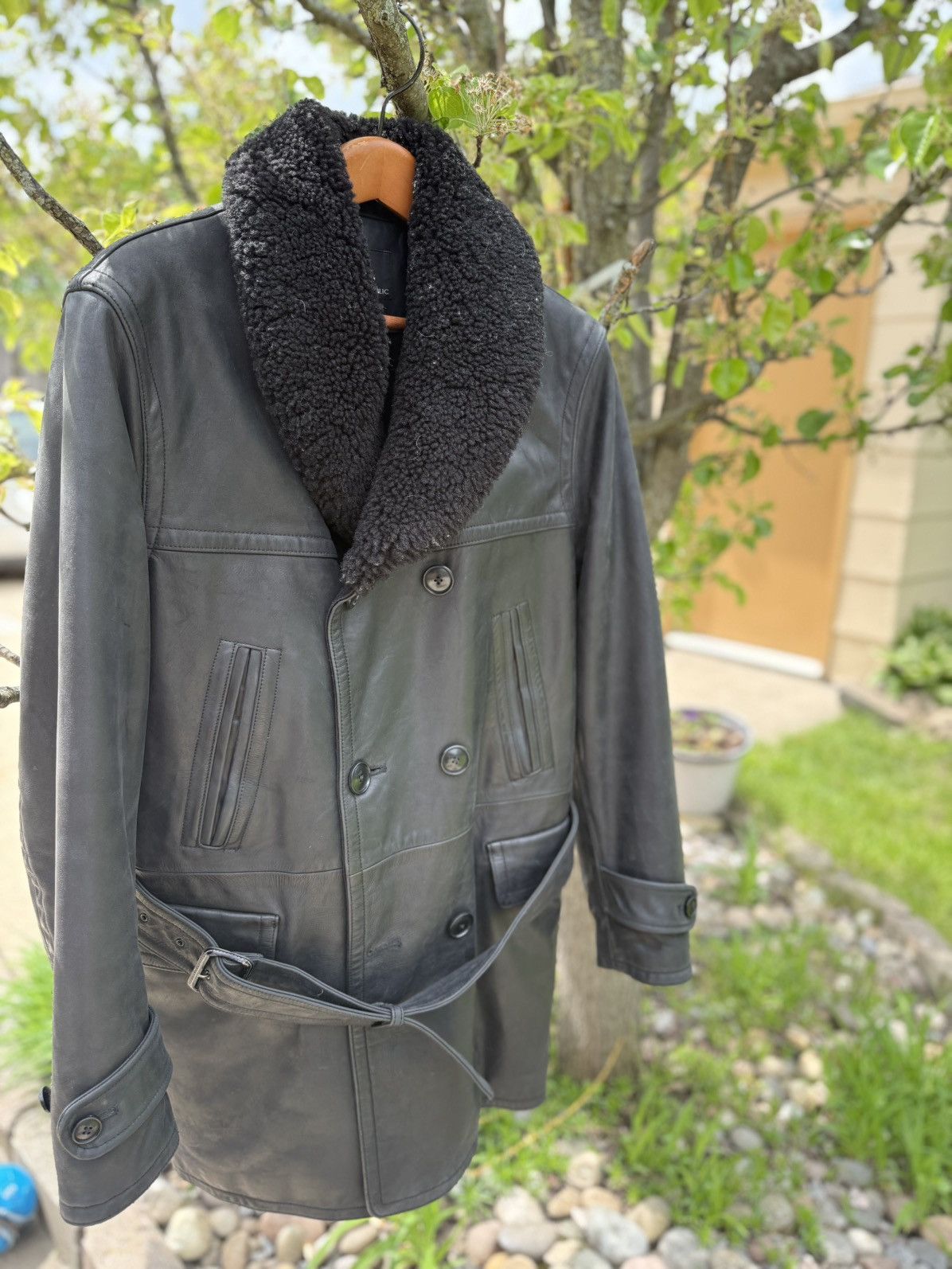Banana Republic Banana Republic Shawl Collar cowhide leather Jacket Black S Size US S / EU 44-46 / 1 - 6 Thumbnail