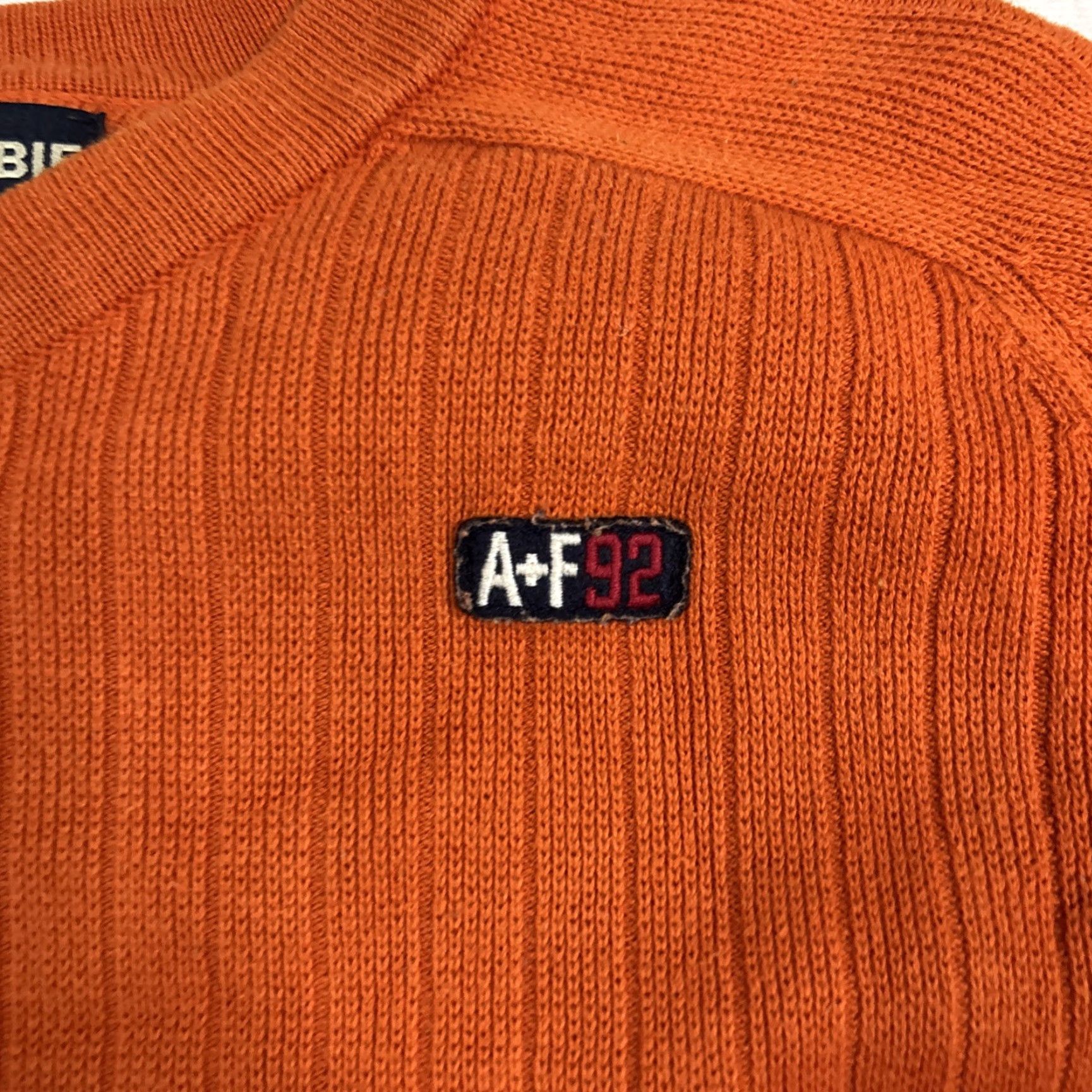 Abercrombie & Fitch VINTAGE Abercrombie & Fitch Sweater Orange V-Neck Pullover Men’s Size L Orange Striped 90s Mens Sweater Pullover Size US L / EU 52-54 / 3 - 2 Thumbnail