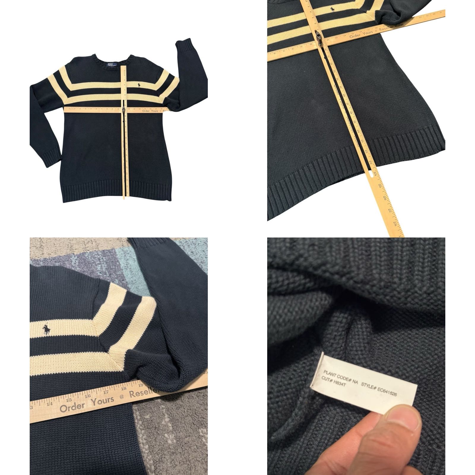 Polo Ralph Lauren VINTAGE Polo Ralph Lauren Striped Knit Sweater Blue/White XL Made In Japan Pullover Crew Neck Unisex Adults Long Sleeve Size XL / US 12-14 / IT 48-50 - 9 Thumbnail