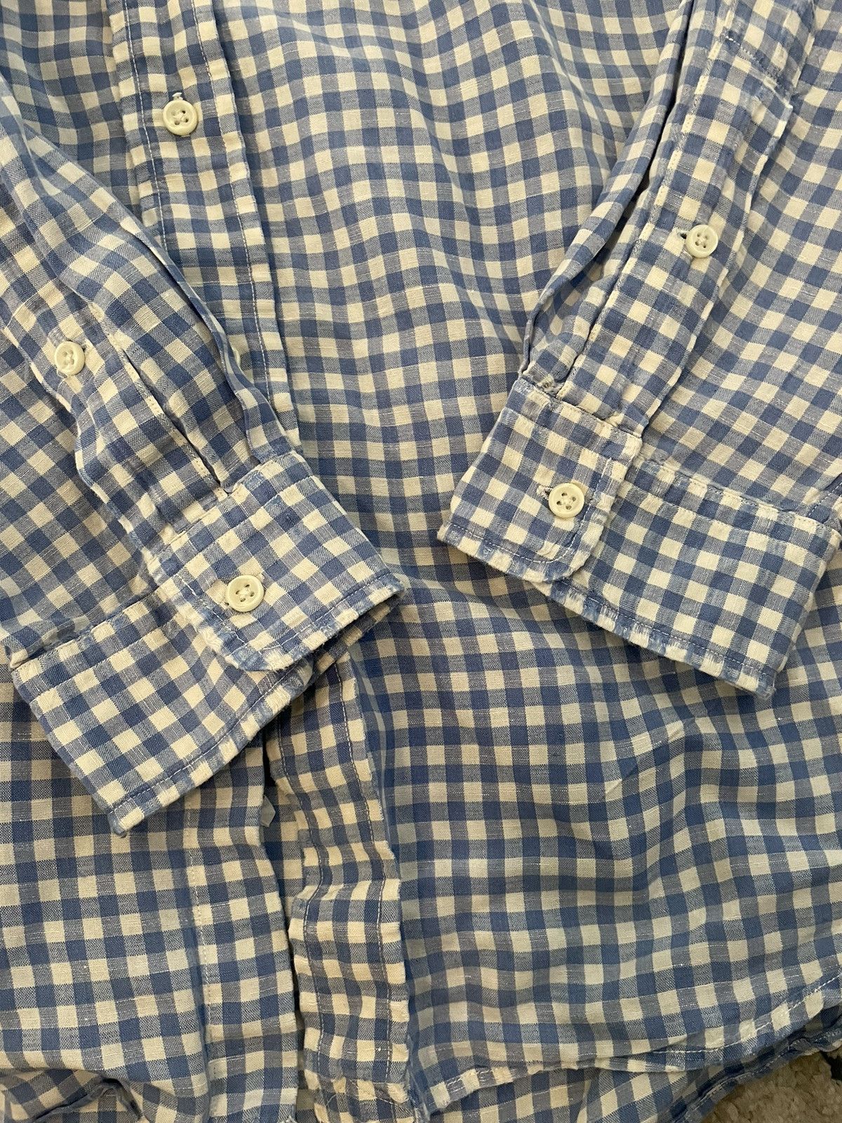 Polo Ralph Lauren × Vintage Silk & Linen Check Button Down Sport Shirt Size US XL / EU 56 / 4 - 5 Thumbnail