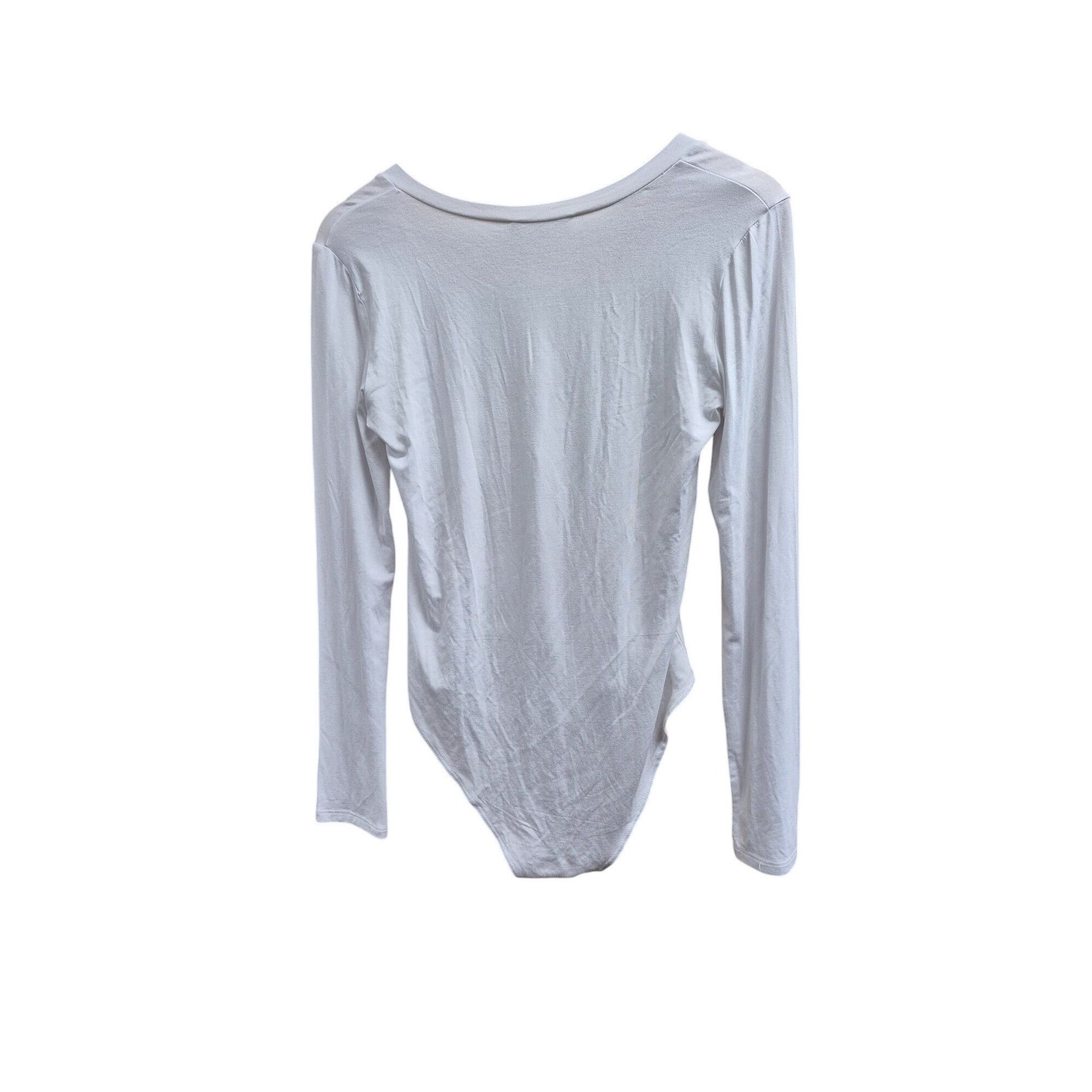 Other White Long-Sleeve Scoop Neck Bodysuit For Women Stretchy Fab Size M / US 6-8 / IT 42-44 - 9 Thumbnail