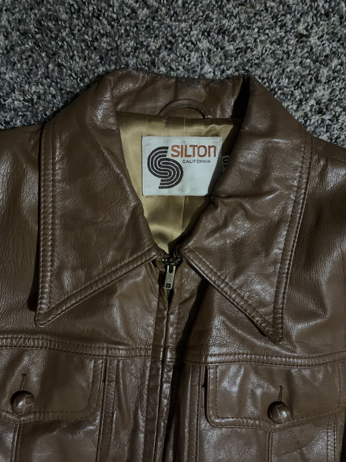 Vintage Vintage Silton California Genuine Brown Leather Jacket Size US S / EU 44-46 / 1 - 4 Thumbnail