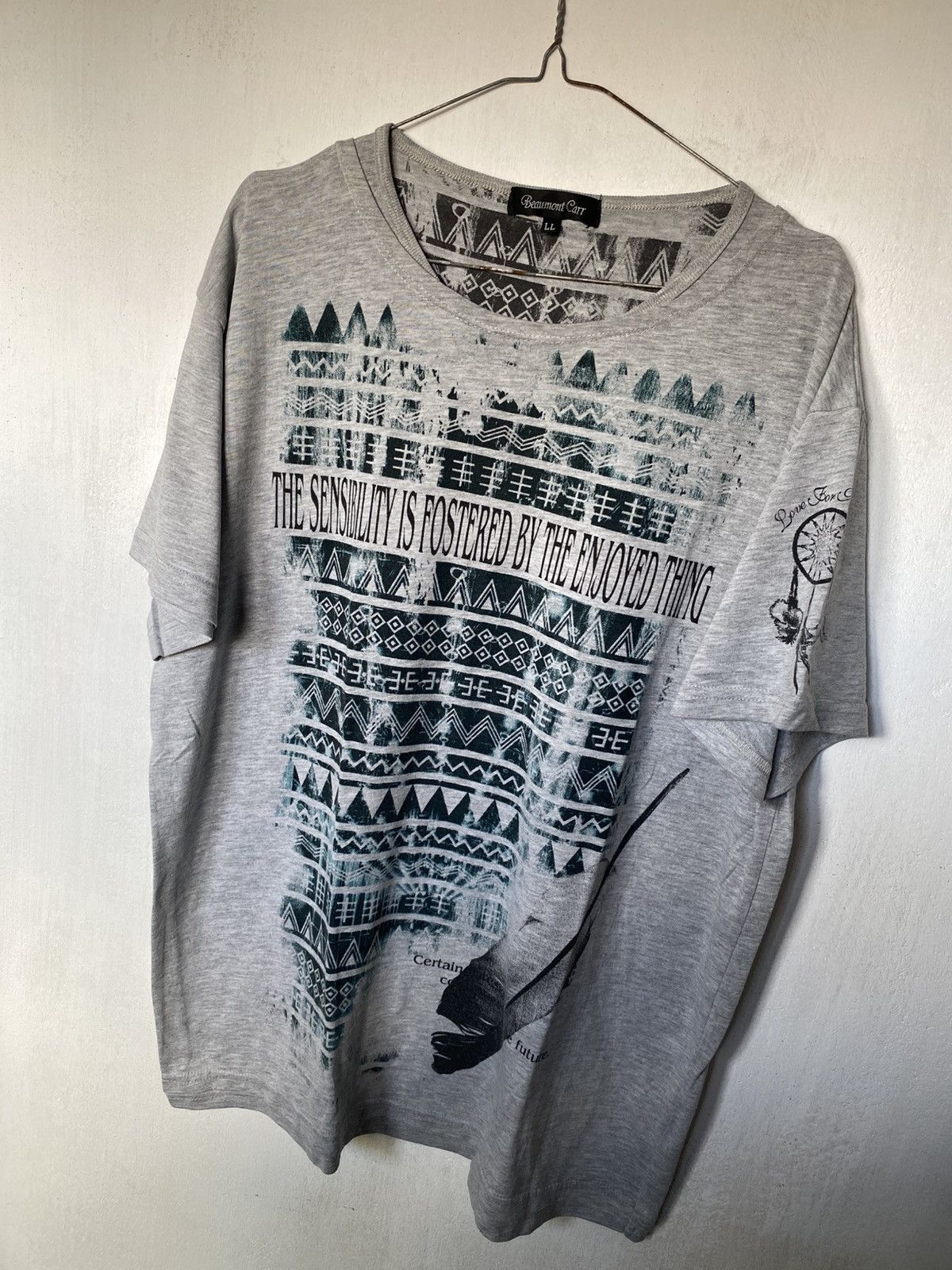 Beauty Beast × If Six Was Nine × Le Grande Bleu (L.G.B.) Beaumont Carr Poem Double Layer Tshirt Size US L / EU 52-54 / 3 - 3 Thumbnail
