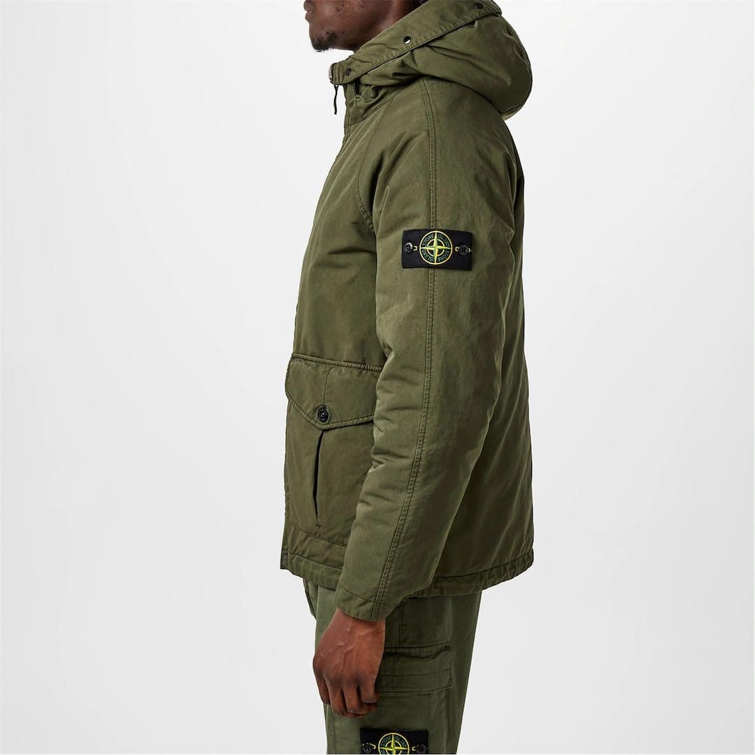 Stone Island o1g2r1mq0526 Canvas Down Hooded Long Sleeve Field Jacket Size US L / EU 52-54 / 3 - 4 Thumbnail