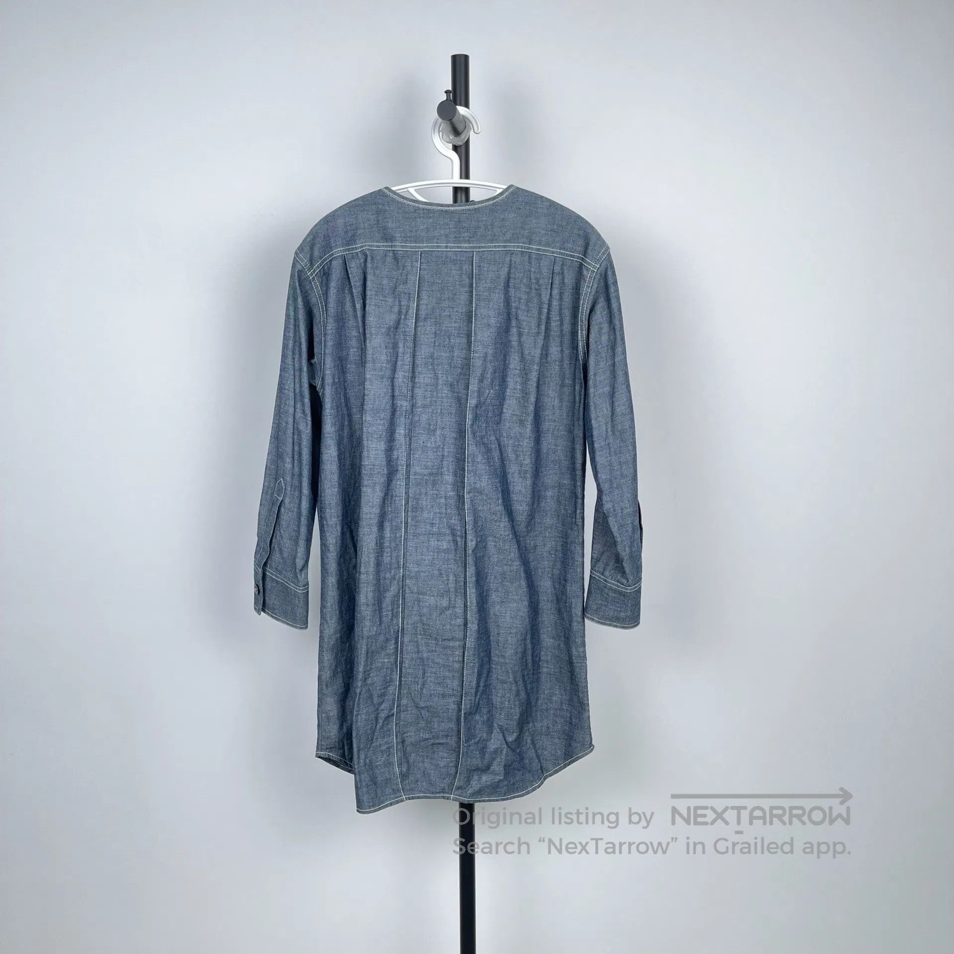Dior Dior Blue Denim Embroidered Floral Long-sleeve Dress| Size XXS / US 00 / IT 34 - 2 Thumbnail