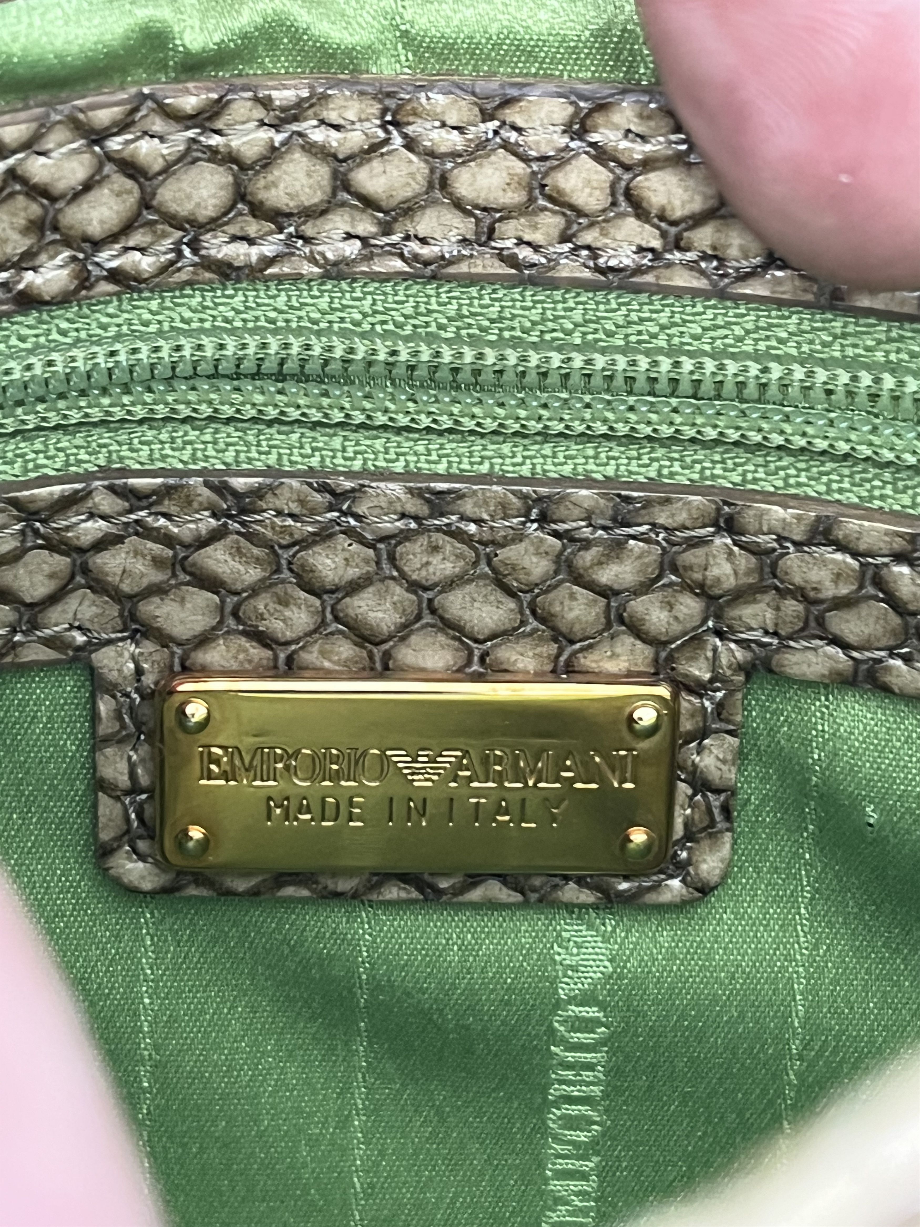 Emporio Armani Emporio Armani Vintage Python Leather Top Handle Bag Size ONE SIZE - 13 Thumbnail