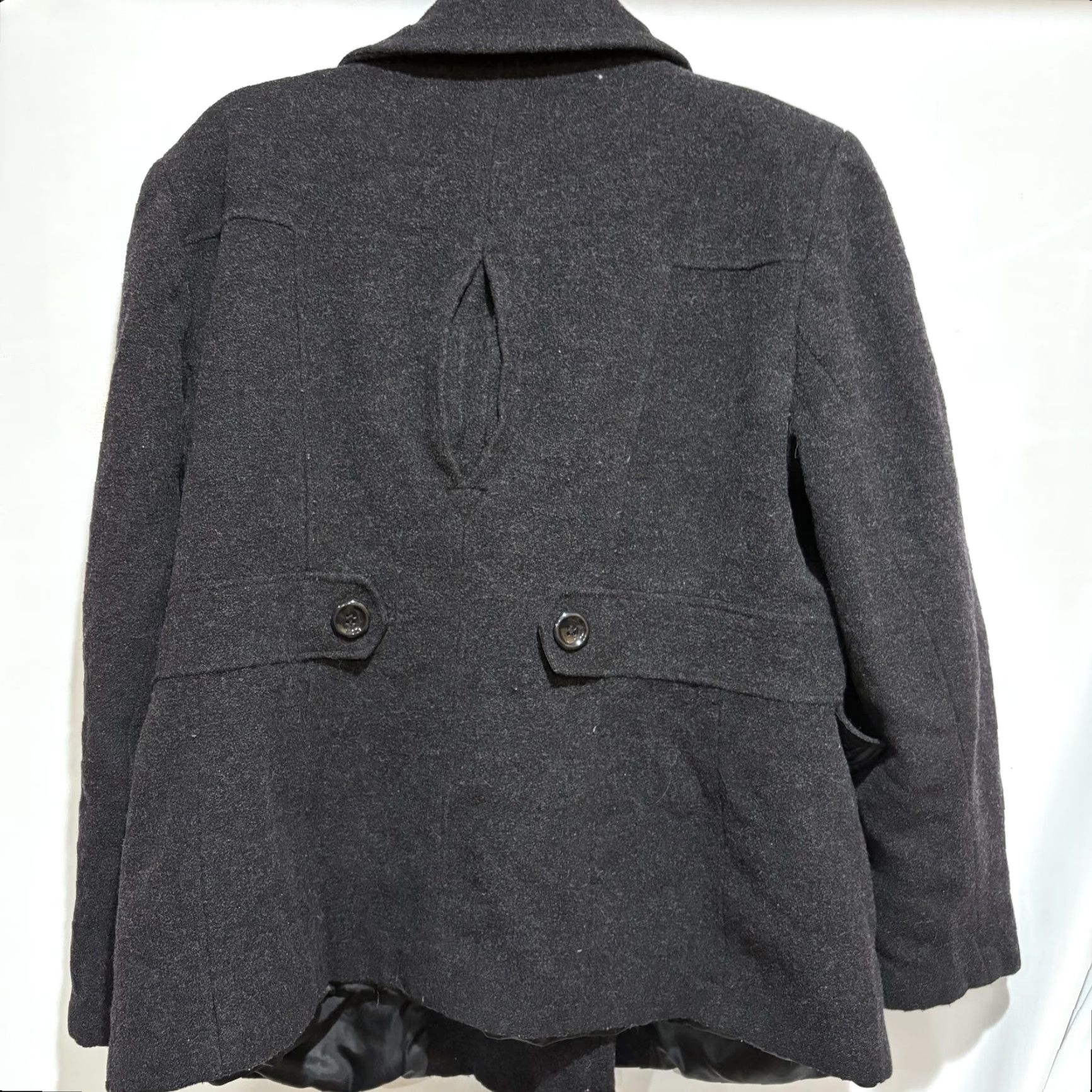 Vintage St Johns Bay Pea Coat Womens Large Gray Wool Cashmere Button Front Lined Size L / US 10 / IT 46 - 3 Thumbnail