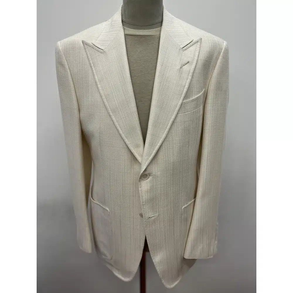 Tom Ford o1sndg0825 15DD40 Single Breast Fit Blazer in White Size US M / EU 48-50 / 2 - 1 Thumbnail