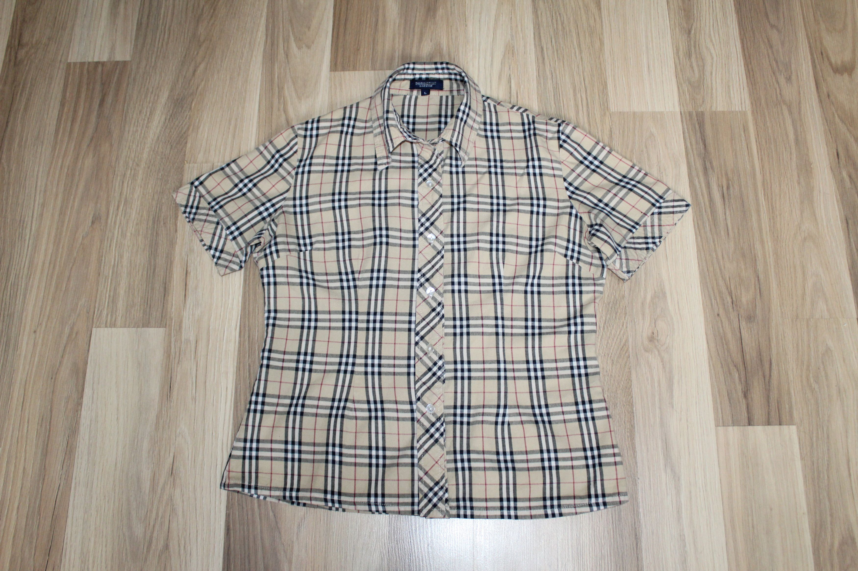 Vintage Burberry Teen Beige Check Cotton Shirt Fit XSmall