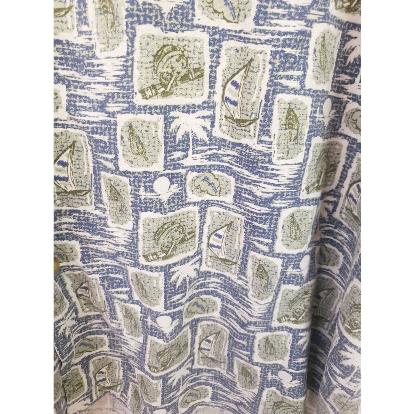 Vintage Summa Silk Shirt Mens L Lightweight Geometric Silk Button-Up Short Sleeve Collared Blue Green Vintage Size US L / EU 52-54 / 3 - 7 Thumbnail