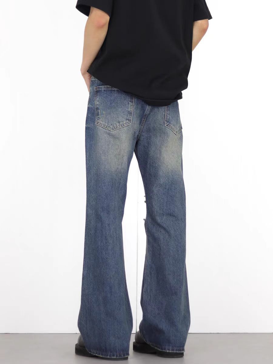 Japanese Brand × Jean Vintage ripped micro flare baggy jeans Size US 30 / EU 46 - 5 Thumbnail