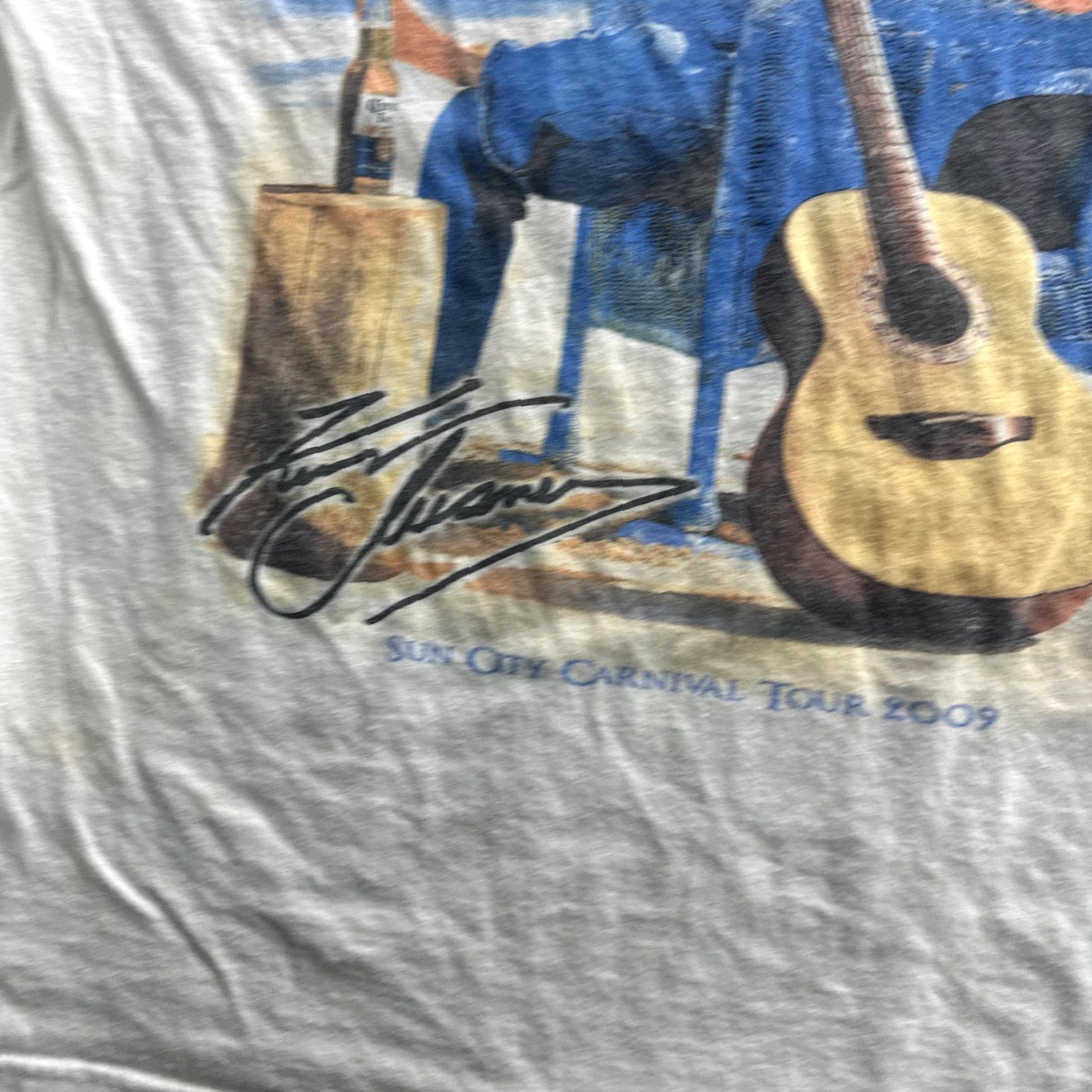 Hanes Kenny Chesney Corona Extra Concert T-Shirt Mens Large White Graphic 2009 Sun City Carnival Tour Size US L / EU 52-54 / 3 - 6 Thumbnail