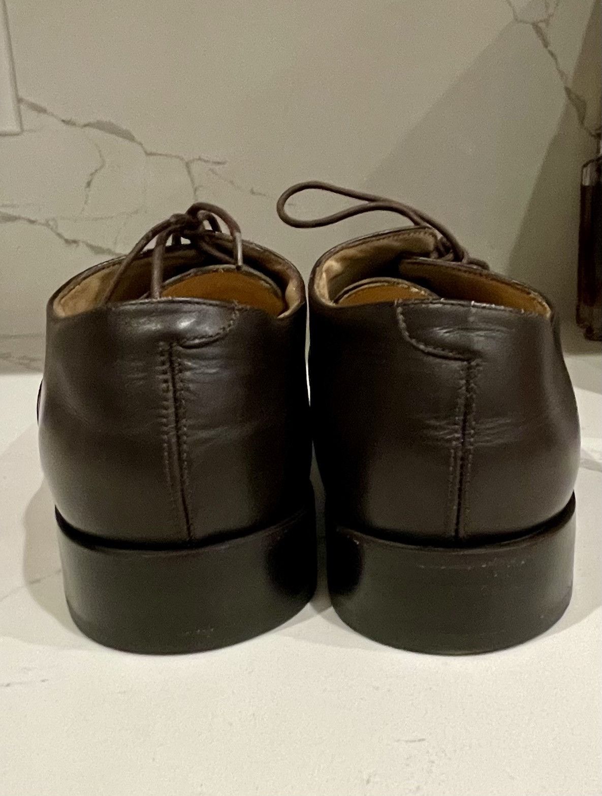 Helmut Lang × Vintage Gently used Real HELMUT LANG brown Leather Derby withToe Cap Size US 7 / EU 40 - 9 Thumbnail