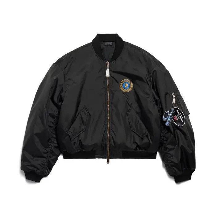 Balenciaga SS17 Runway padded shoulders cropped boxy MA1 bomber