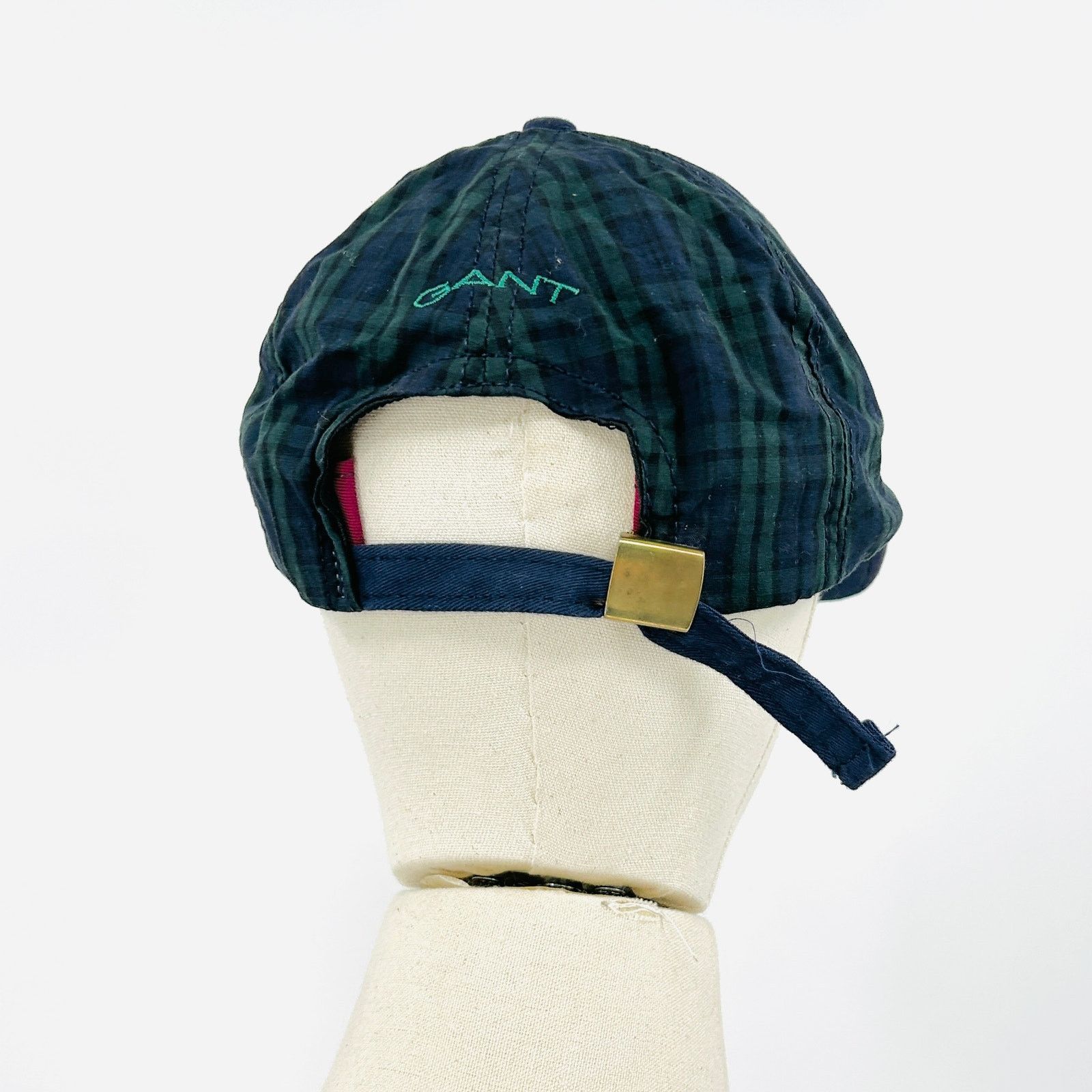 Gant Vintage 90s Navy Green Blackwatch Tartan Plaid Navy Bill Cap Size ONE SIZE - 6 Thumbnail