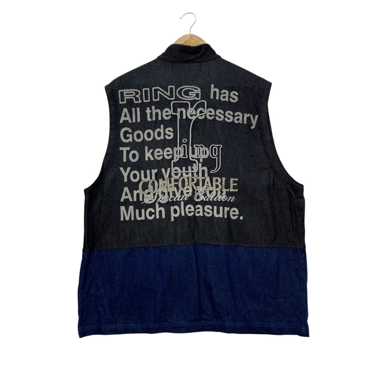 Japanese Brand Vintage Ring Embroidery Vest Two Tone Size US M / EU 48-50 / 2 - 1 Thumbnail